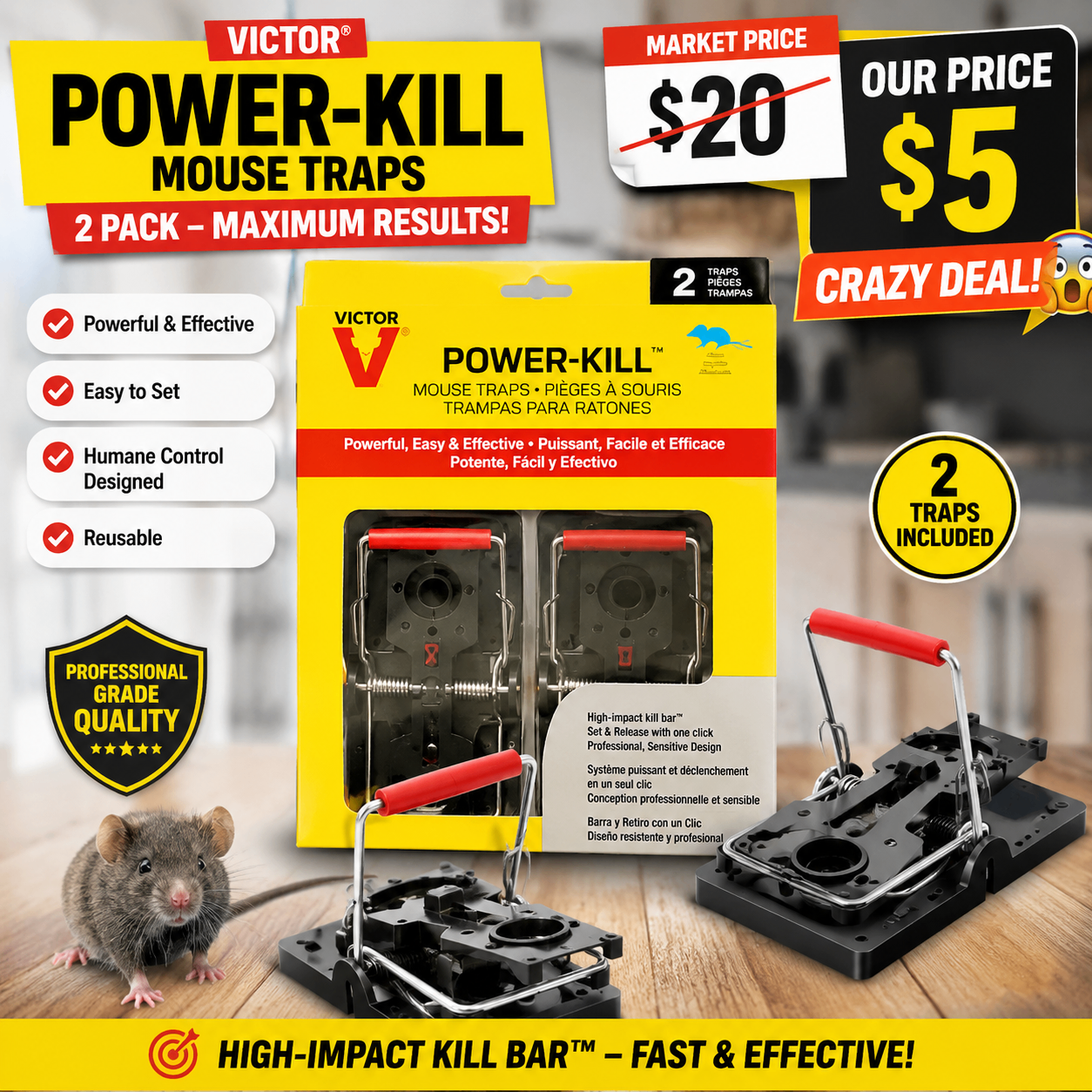 Victor Power-Kill Mouse Traps 2-Pack | Only $5 | - photo 3