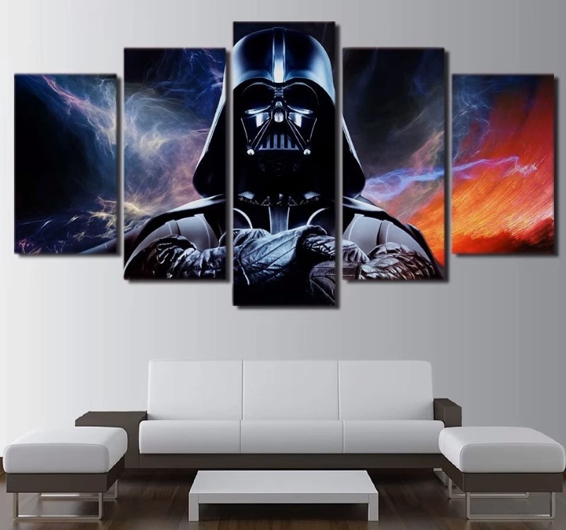 ⚫️🔴 NEW DARTH VADER – 5-PIECE FRAMED CANVAS WALL ART 🔴⚫️ - photo 4