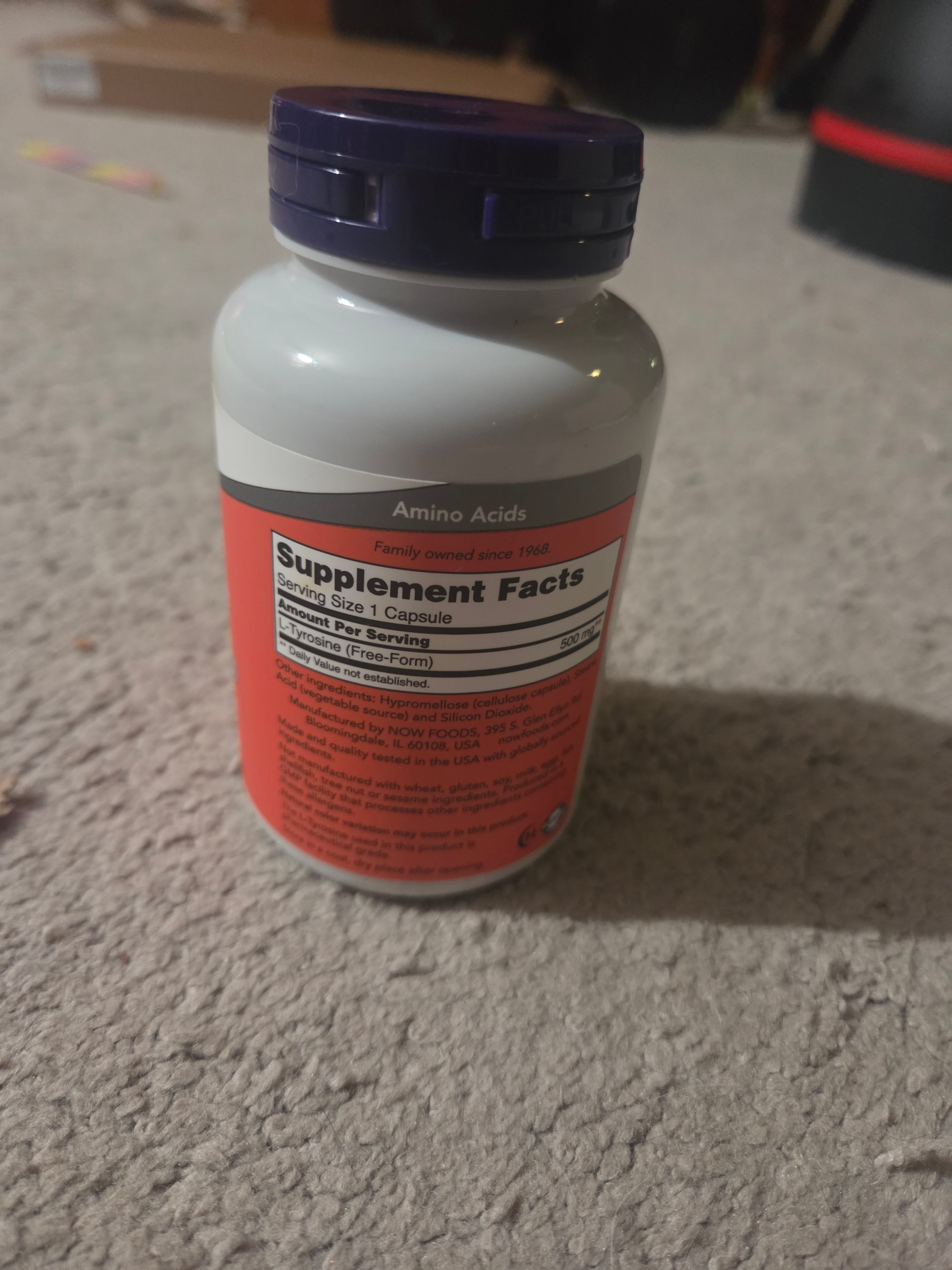 New/Sealed NOW L-Tyrosine 500mg (120 Capsules), Exp 2029 - photo 2