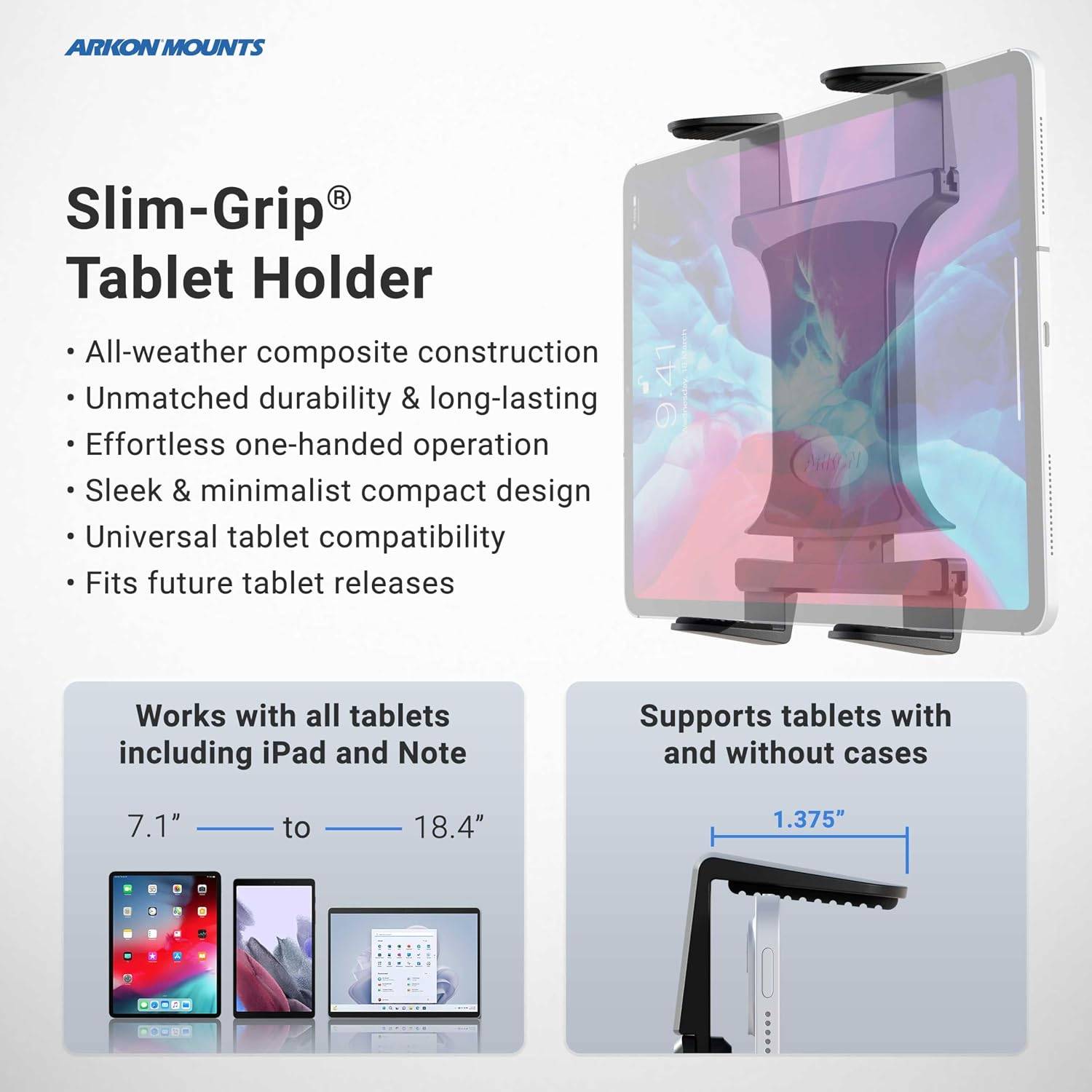 Arkon TAB086-12 Heavy Duty Tablet Clamp Mount - photo 4