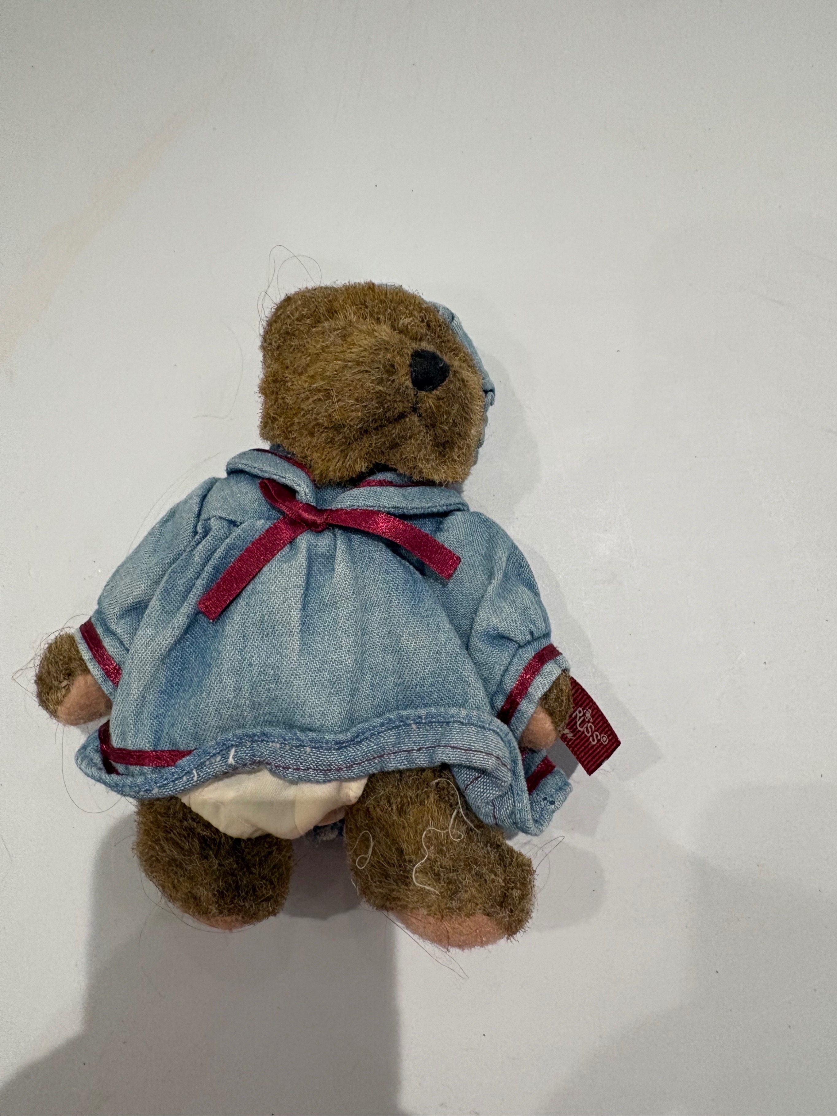 Russ Vintage Fur Collection Teddy Bear in Blue Dress - photo 2