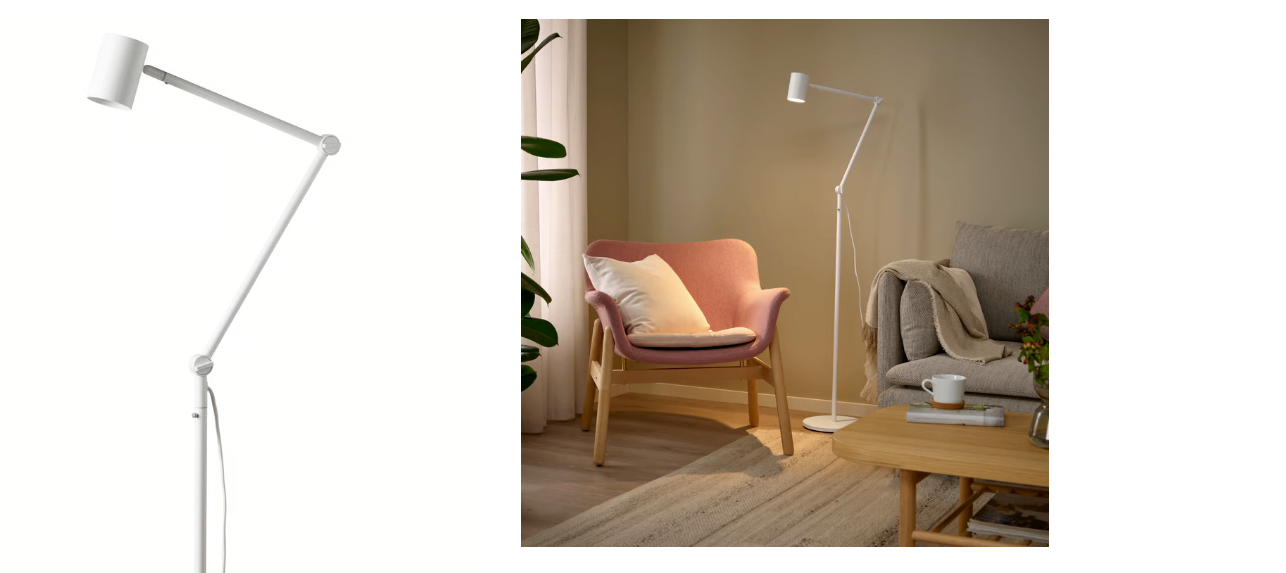 NYMÅNE Floor/reading lamp, BLACK
