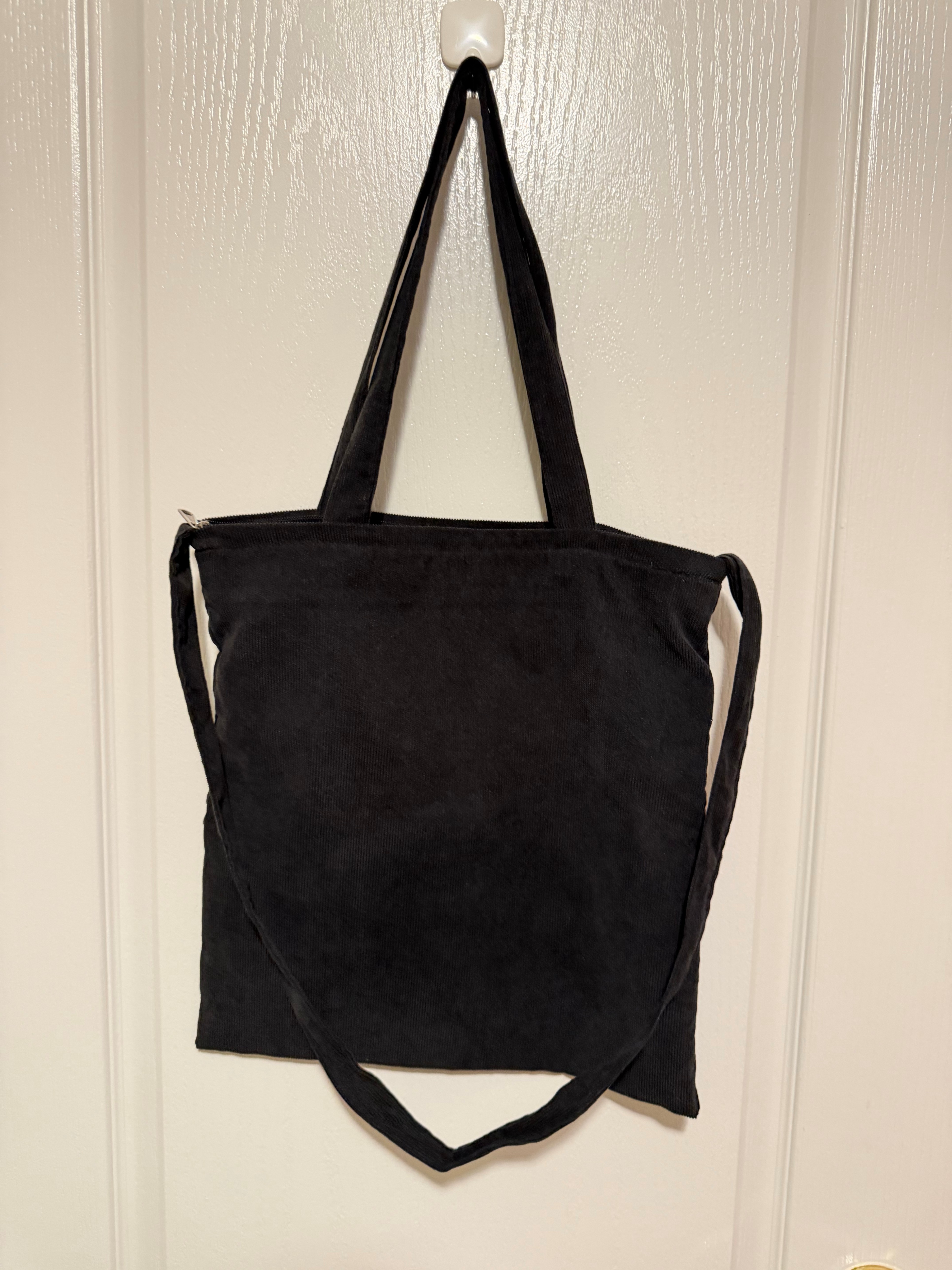 Black Corduroy Tote / Shoulder Bag