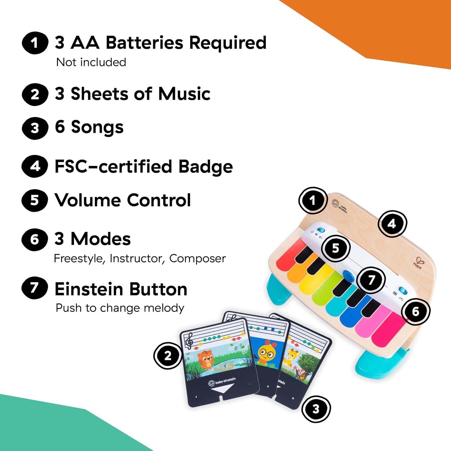 Baby Einstein Hape Magic Touch Piano - photo 5