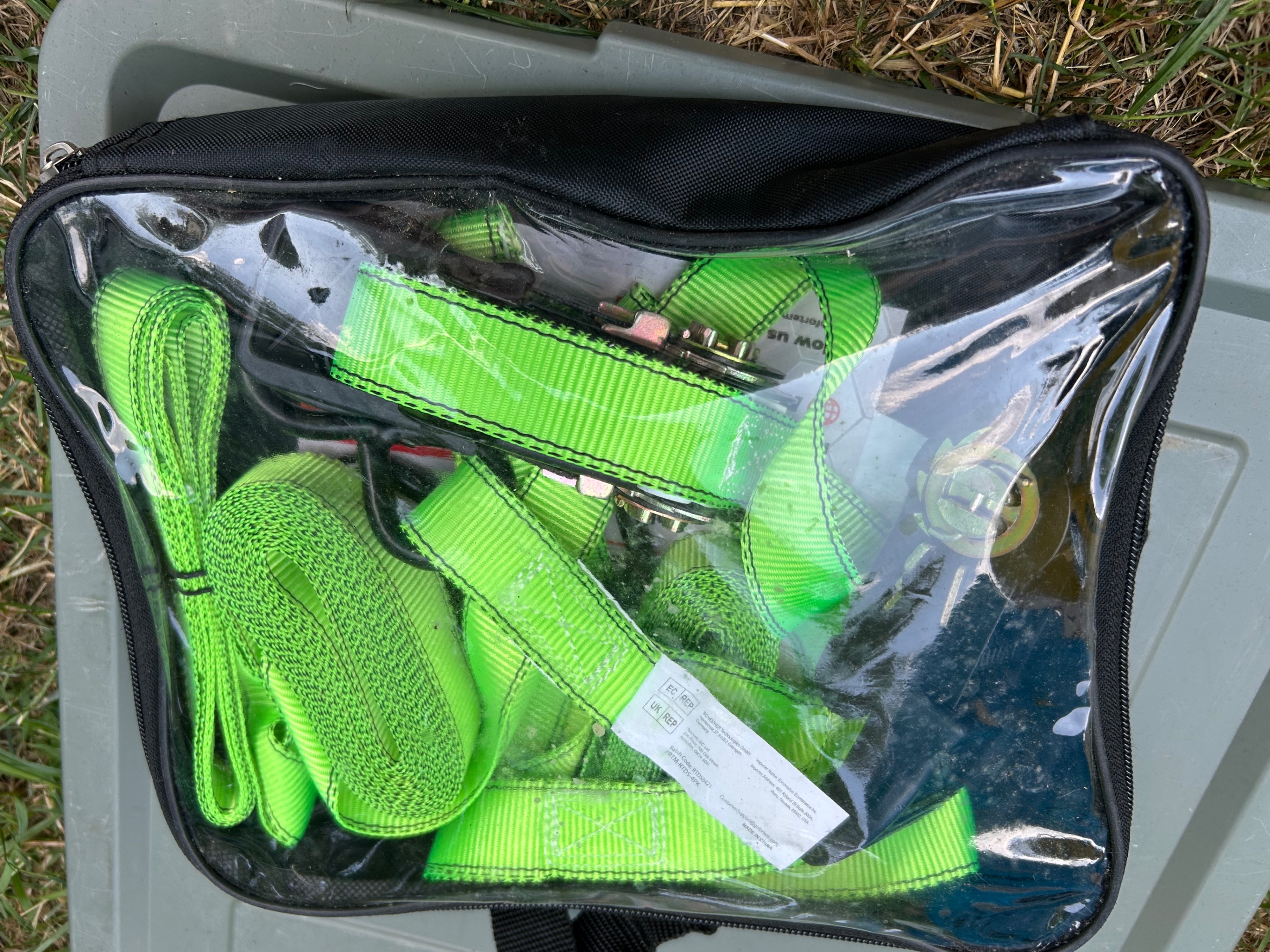 Set of 2 - 748kg Strength Ratchet Straps, Neon Green - photo 3