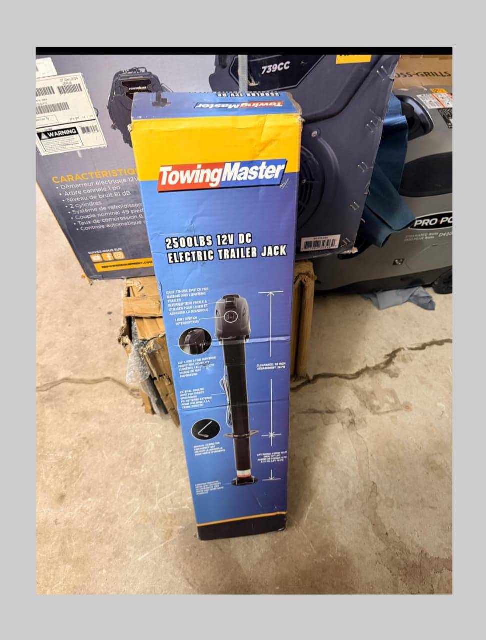 Electric Trailer Jack 2500 lb 12V
