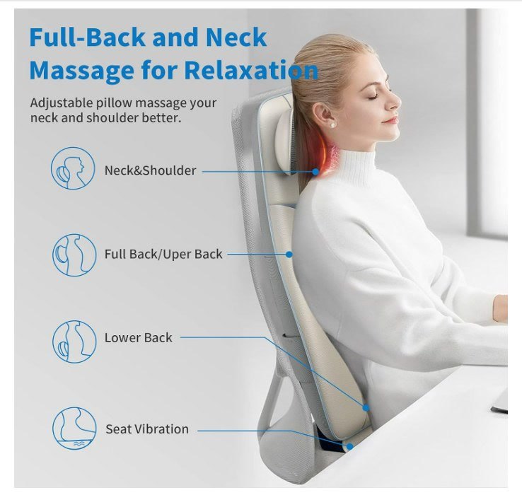 💆 RENPHO Heated Shiatsu Back Massager Chair Pad - photo 5