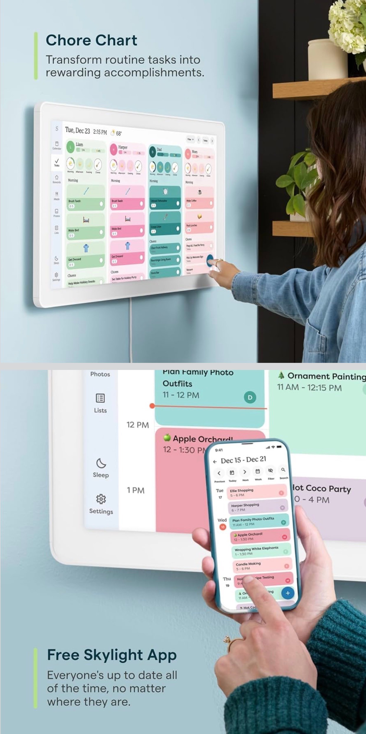 Smart Digital Calendar 27" Chore Chart HD Touchscreen Wall Mount - photo 4