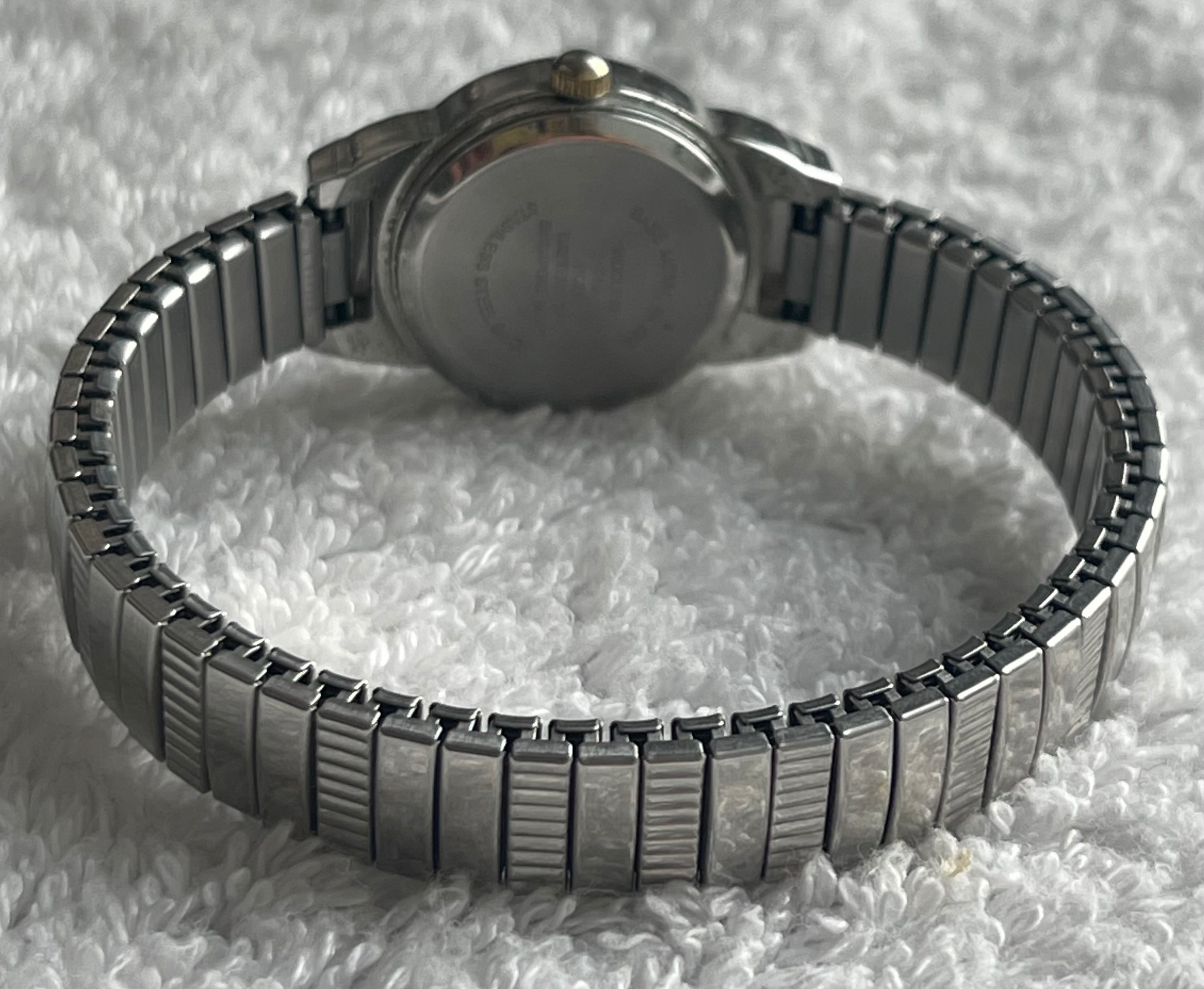 Women's Silver & Gold Crystal Stretch Band Watch (Needs Battery) - photo 2