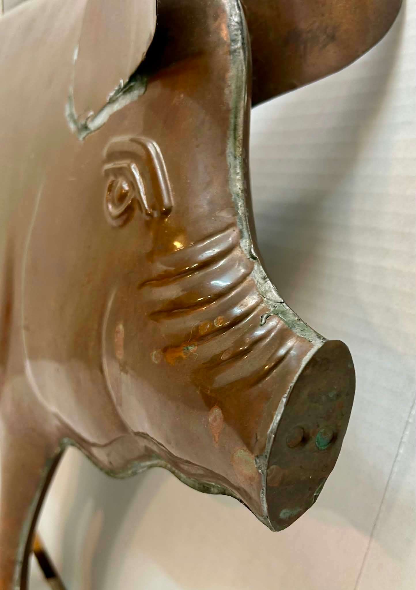 Vintage Copper Pig Weather Vane Topper - photo 5
