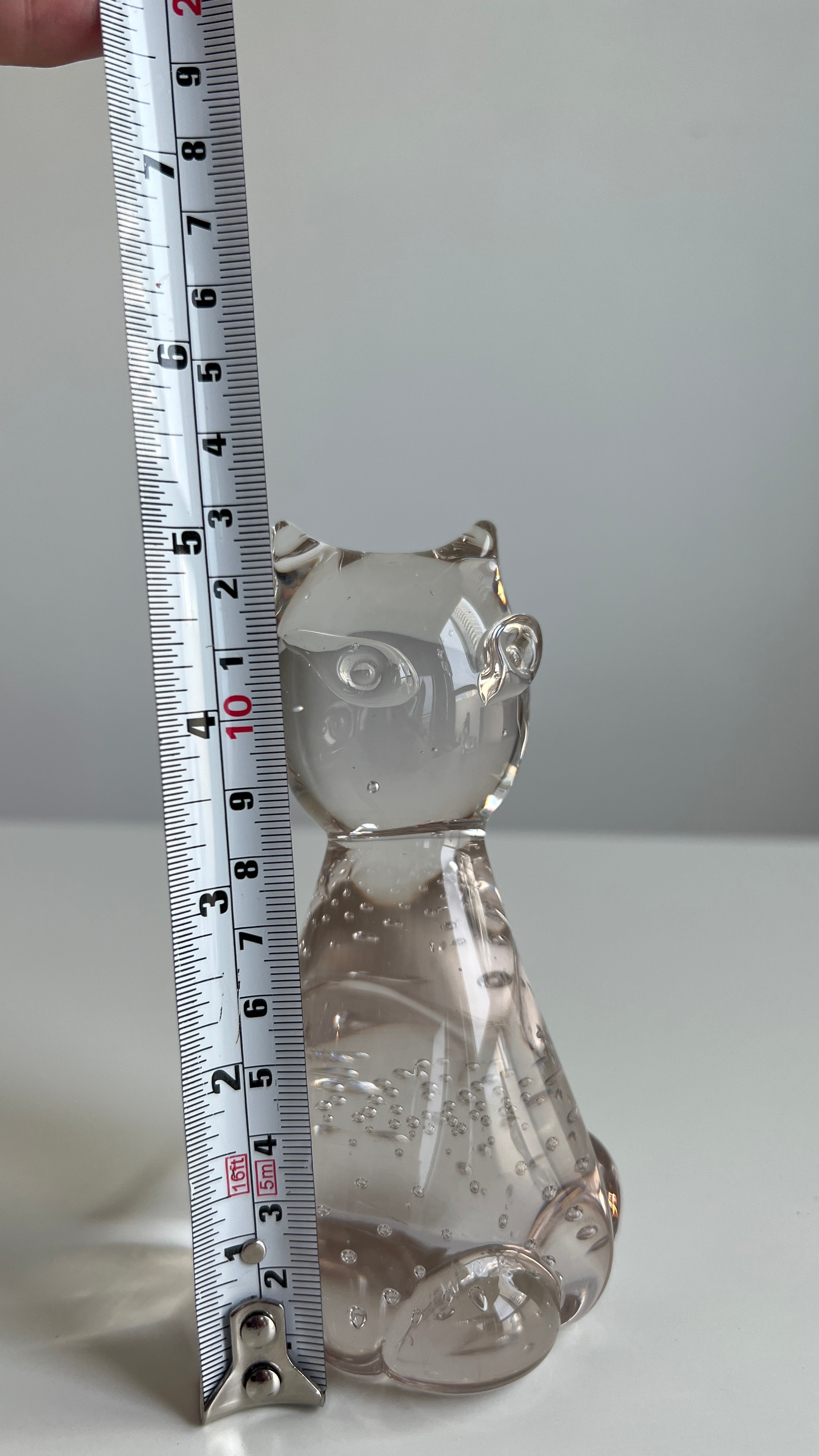Vintage Hand Blown Art Glass Cat Figurine PaperWeight - photo 5