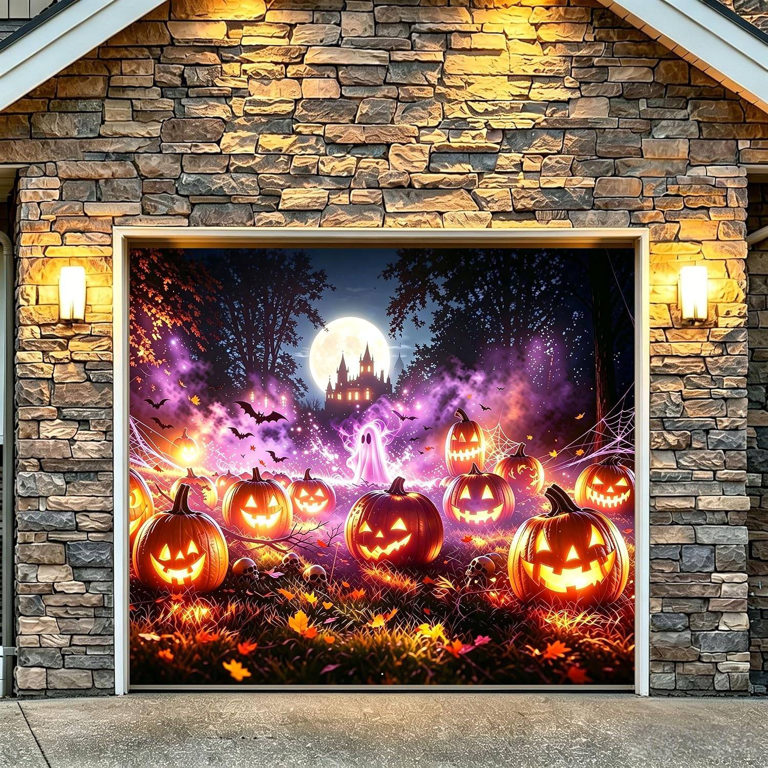 7x8 FT Halloween Garage Door Cover
