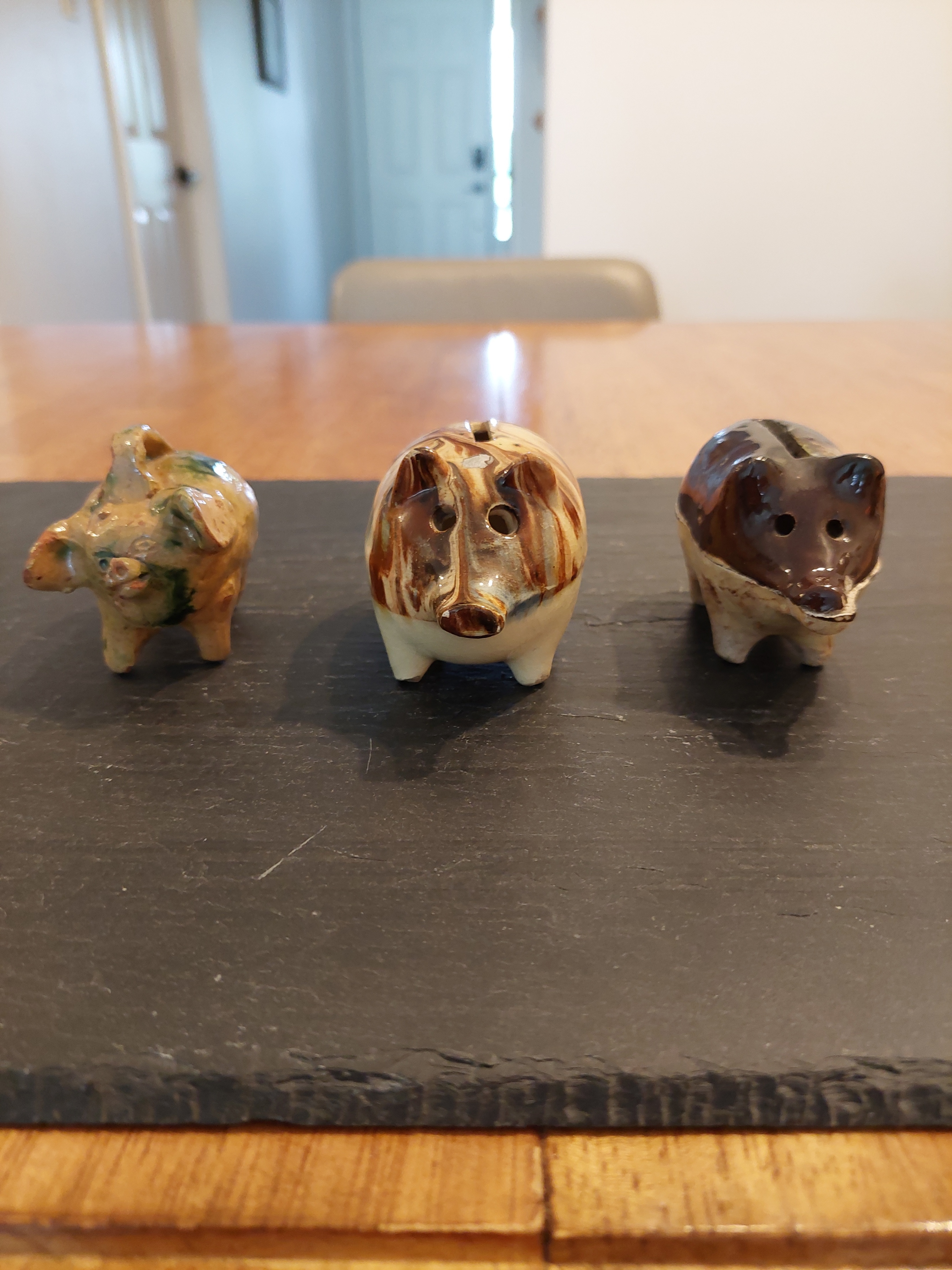 Set of 3 Whimsical Ceramic Piggy Banks