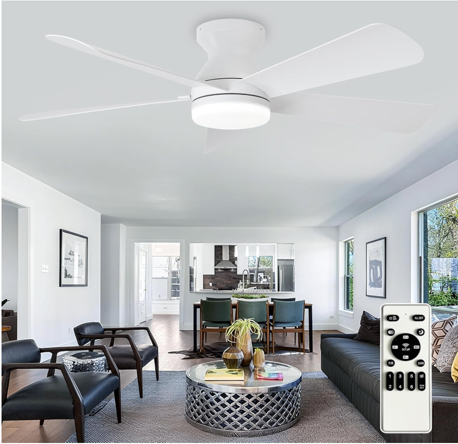BRAND NEW  Depuley 42" White Ceiling Fan with LED Light & Remote