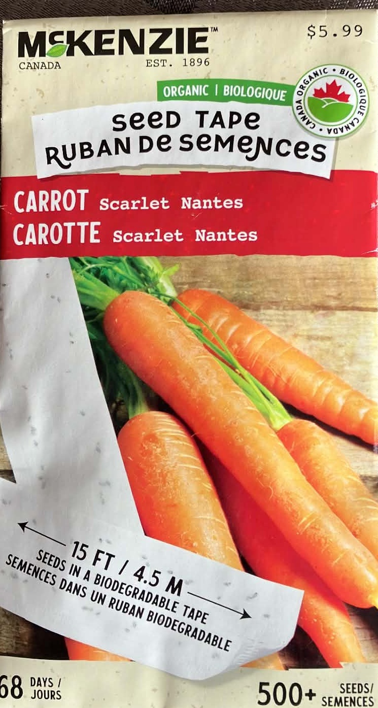 Seed Tape Carrot Scarlet Nantes Seeds