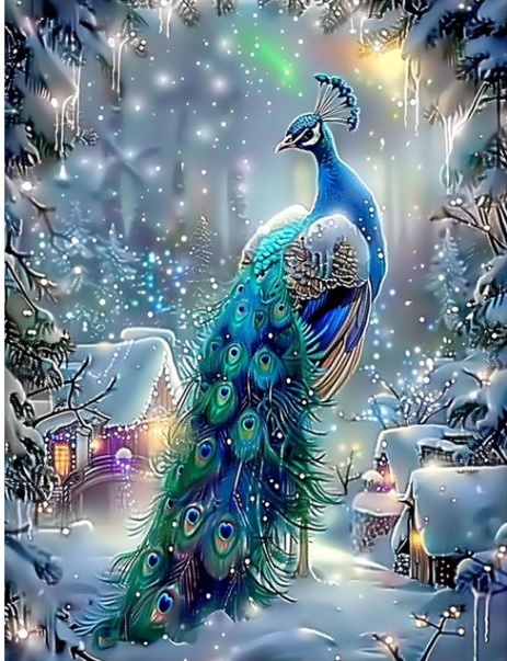 Diamond Painting Kit - Peacock Design 30x40cm