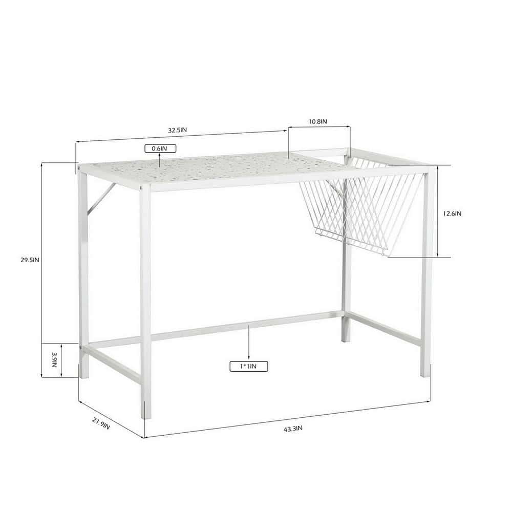 ❗❗MOVING OUT SALE❗❗White Rectangle  Metal Frame Computer Desk - photo 4