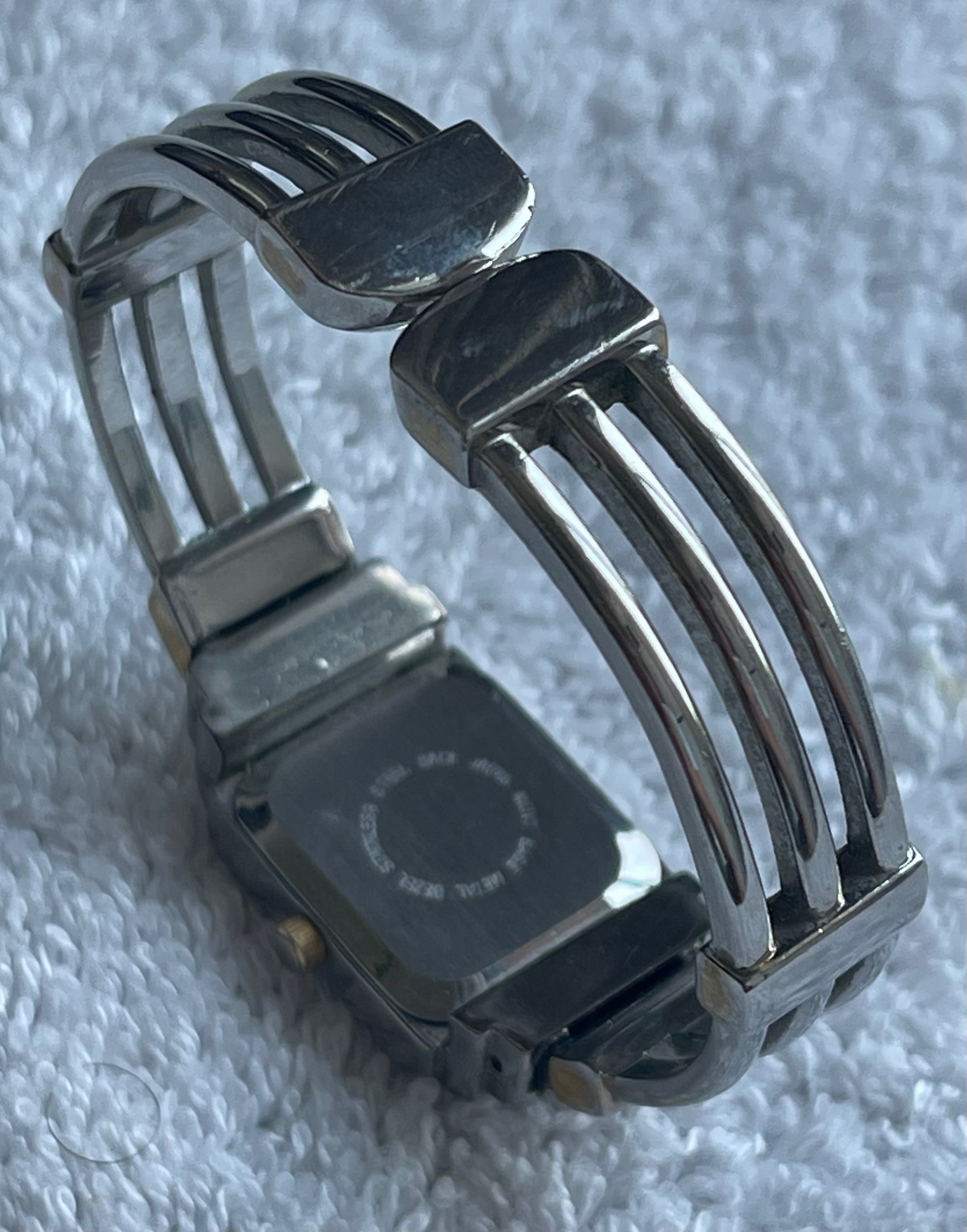 Vintage Da Vinci Two-Tone Art Deco Cuff Watch (Needs Battery) - photo 3