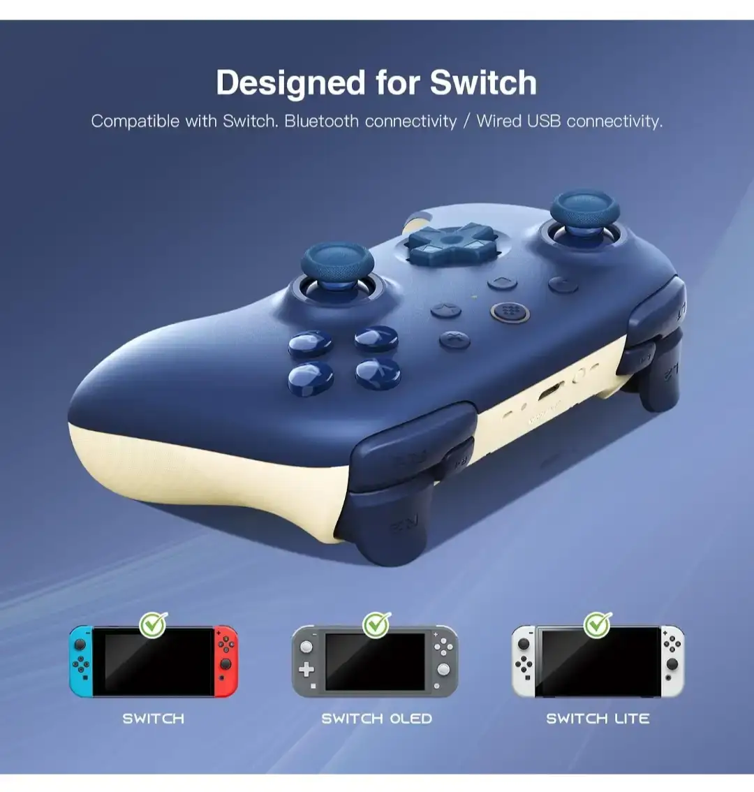 8BitDo Ultimate 2.4g Bluetooth Controller for Switch - Dark Blue - photo 4