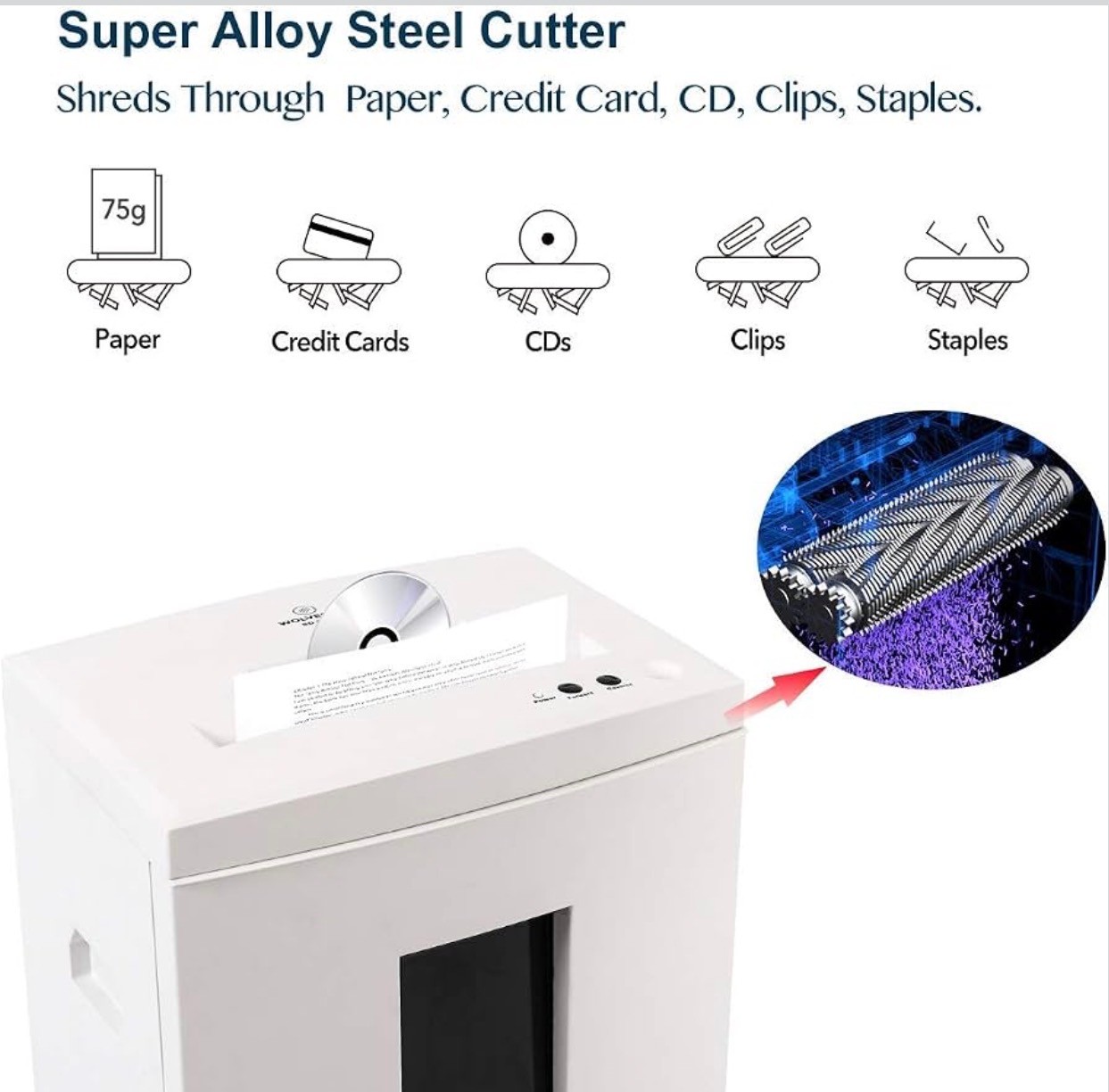 Cross Cut Shredder 6Gal Bin Ultra Quiet 54dB Fast shredding - photo 4