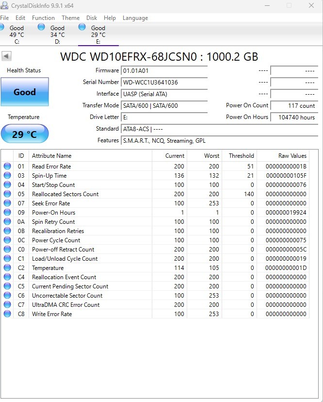 SATA Western Digital Red Hard Drive HDD 1.0TB - photo 4