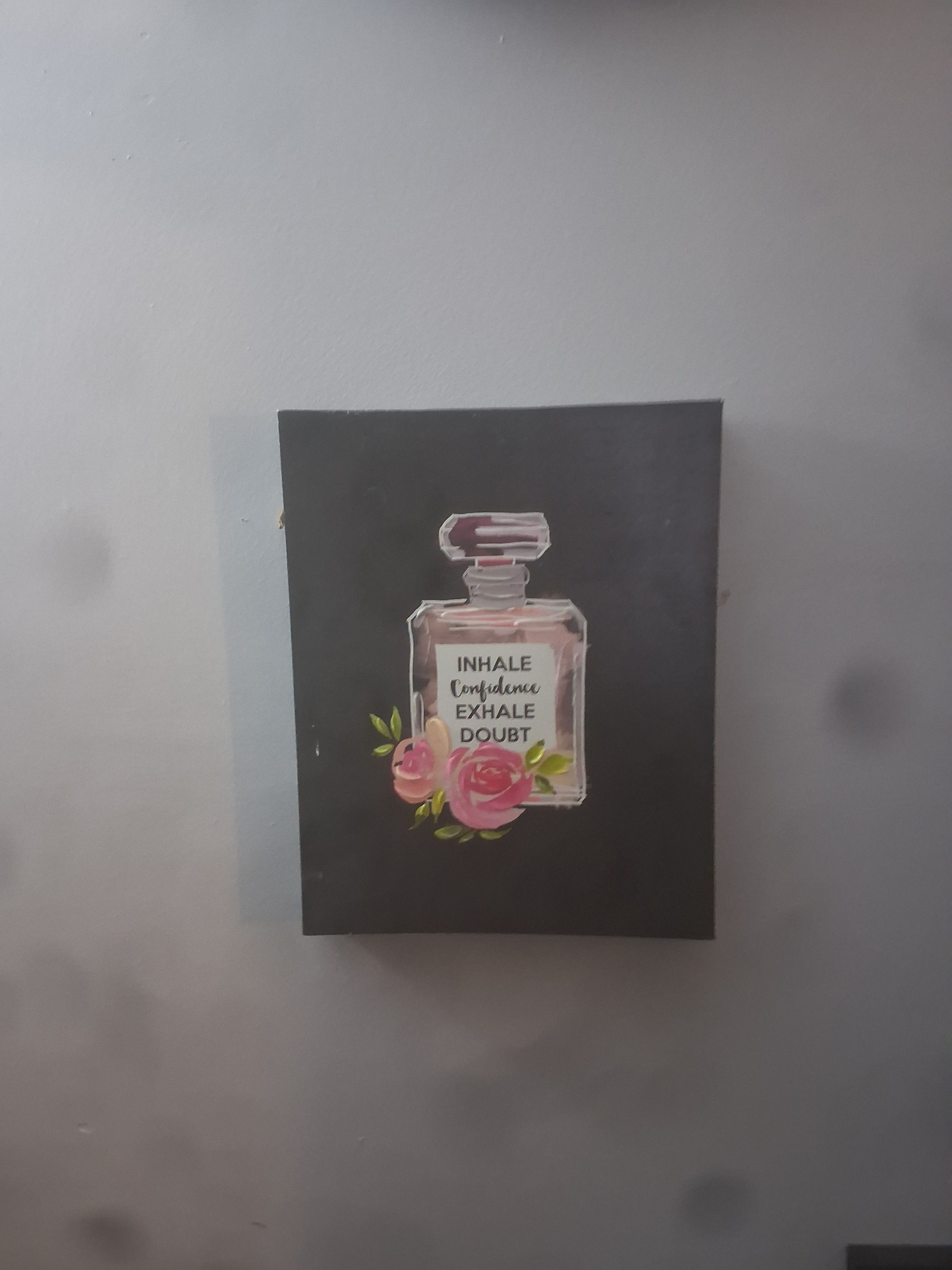 Canvas Wall Art Perfume Bottle Quote