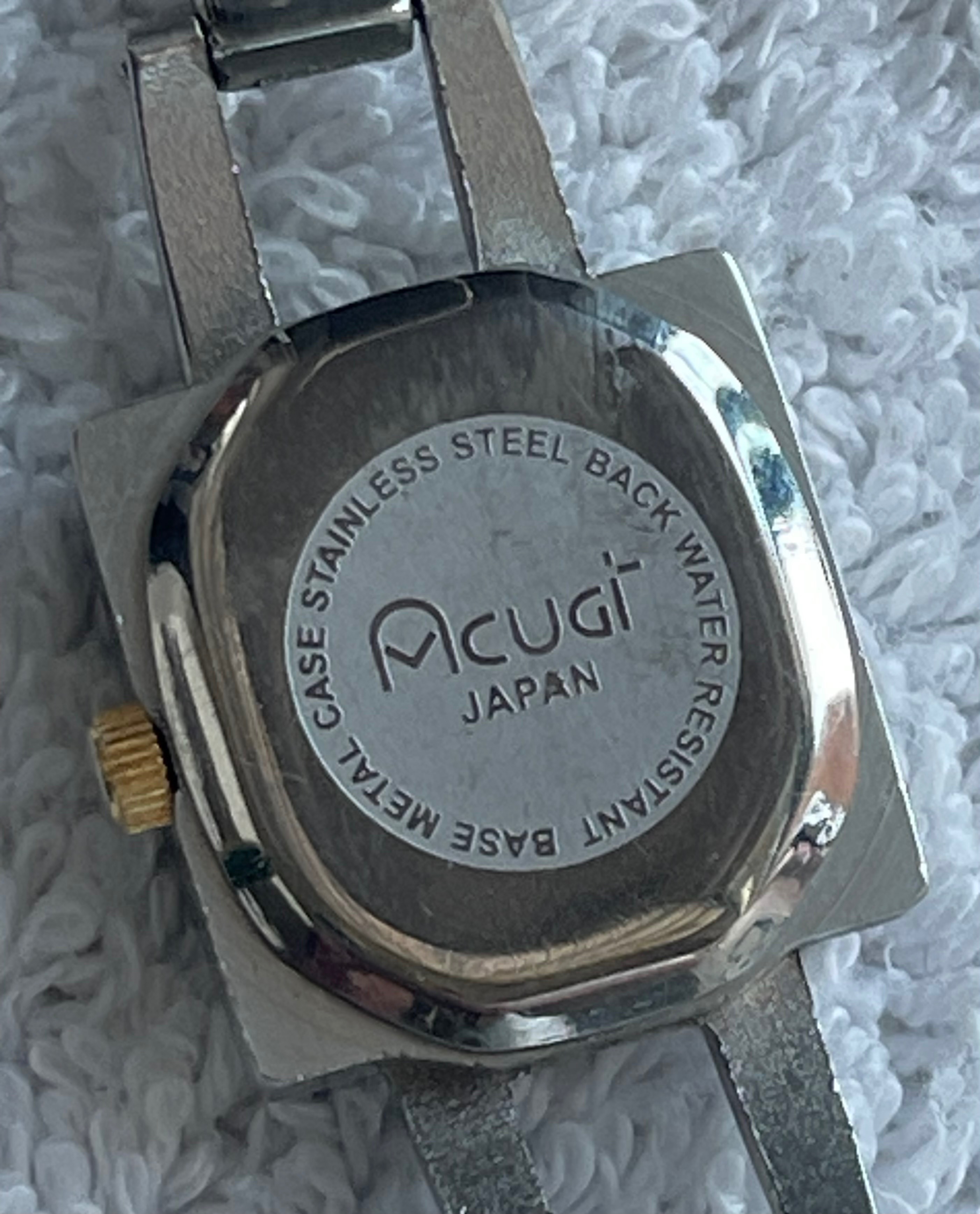Vintage Acugi Japan Square Link Watch (Needs Battery) - photo 5