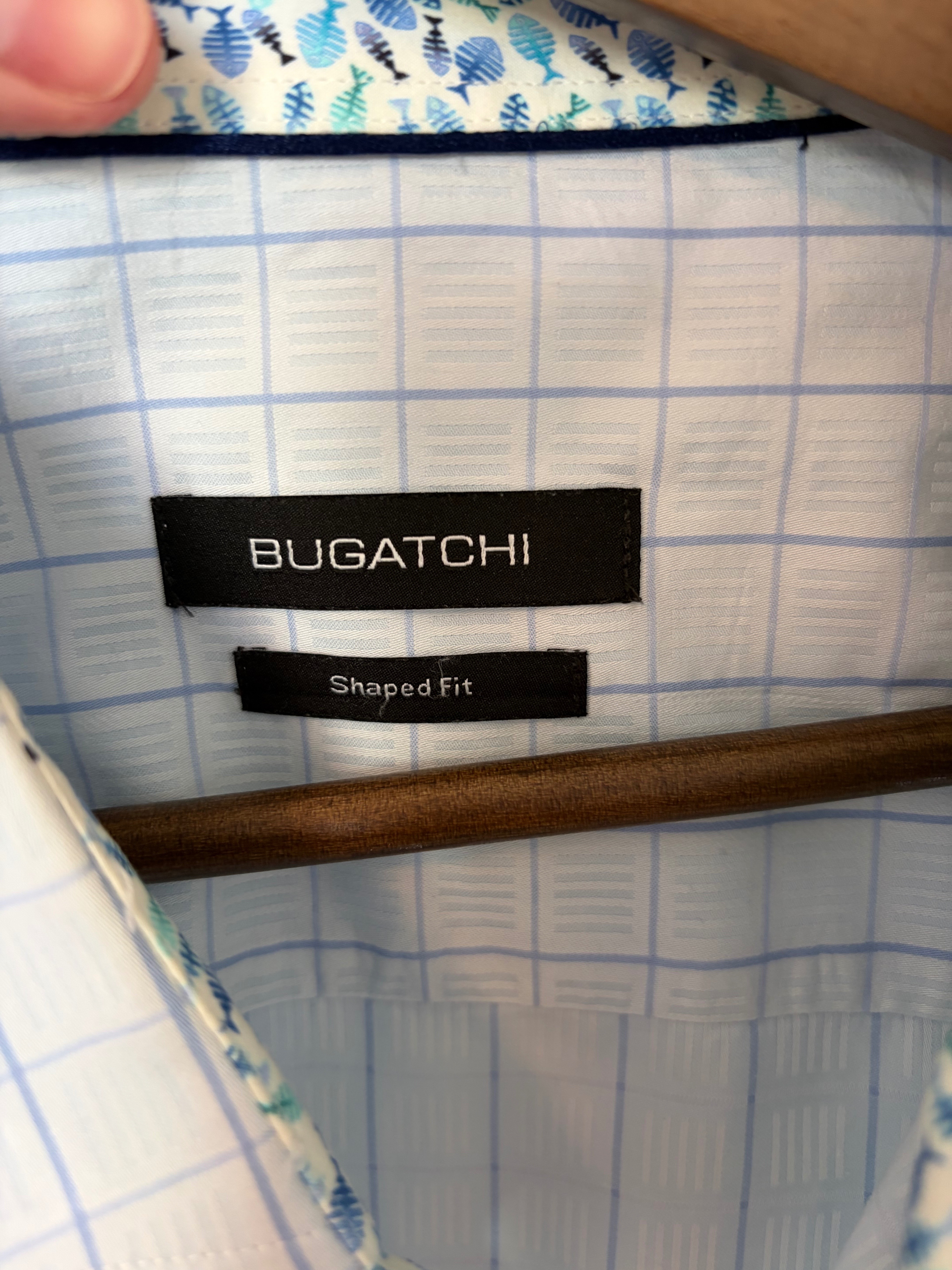 Bugatchi Shaped Fit Dress Shirt Size 17 — Like New - photo 3