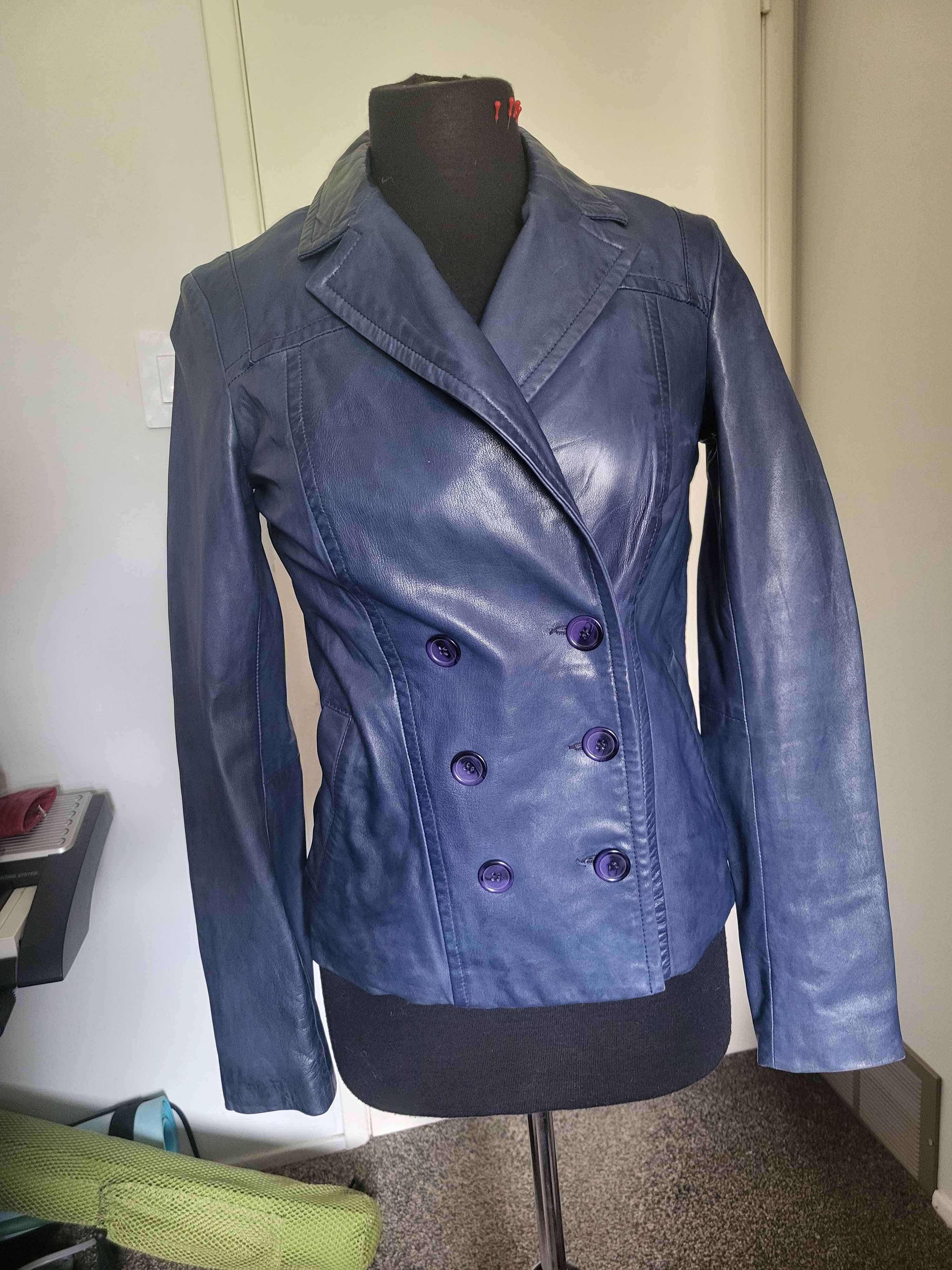 Danier Blue Leather Jacket