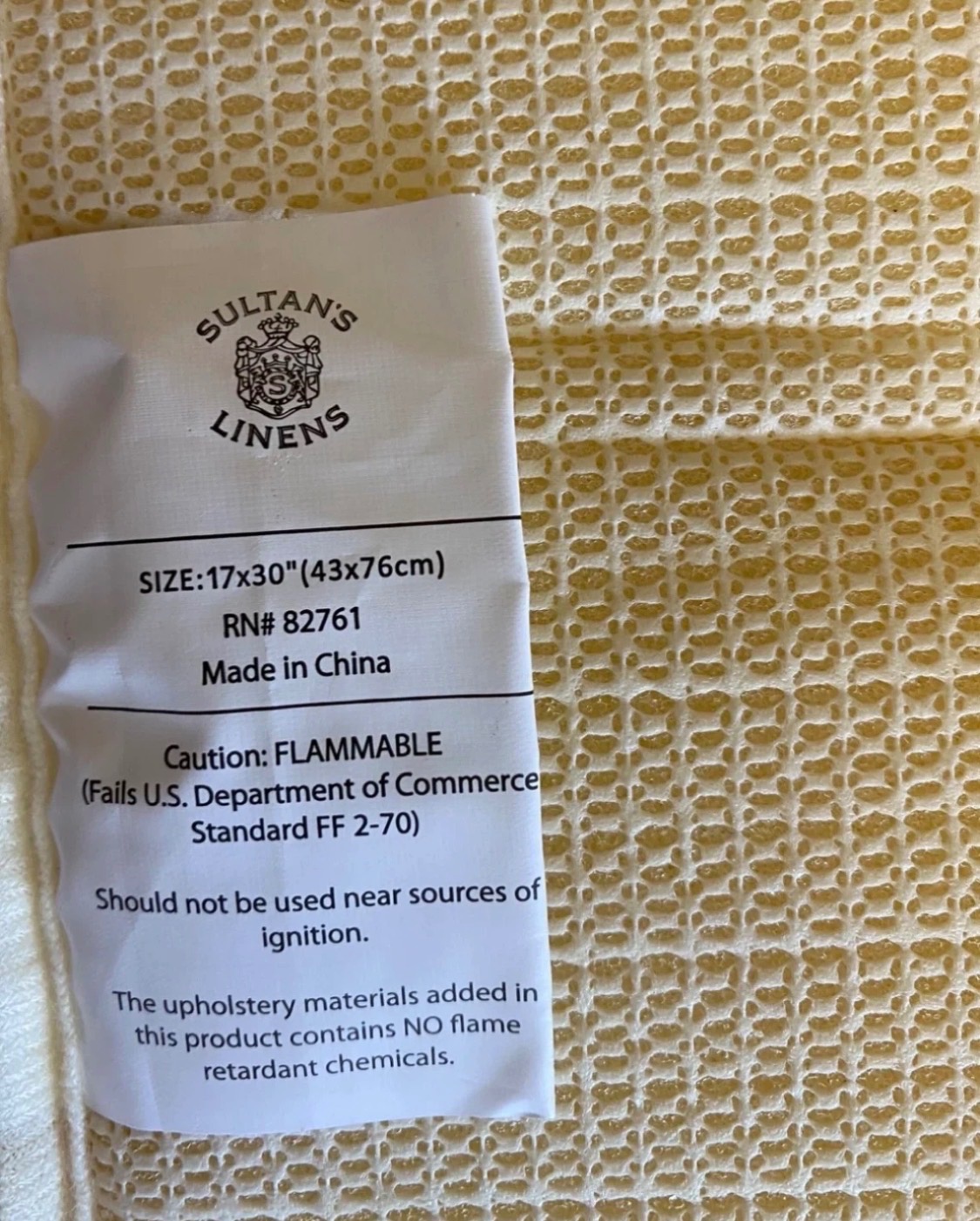 Sultan's Linens Bath Mat 17x30" White & Gold Marble - photo 2