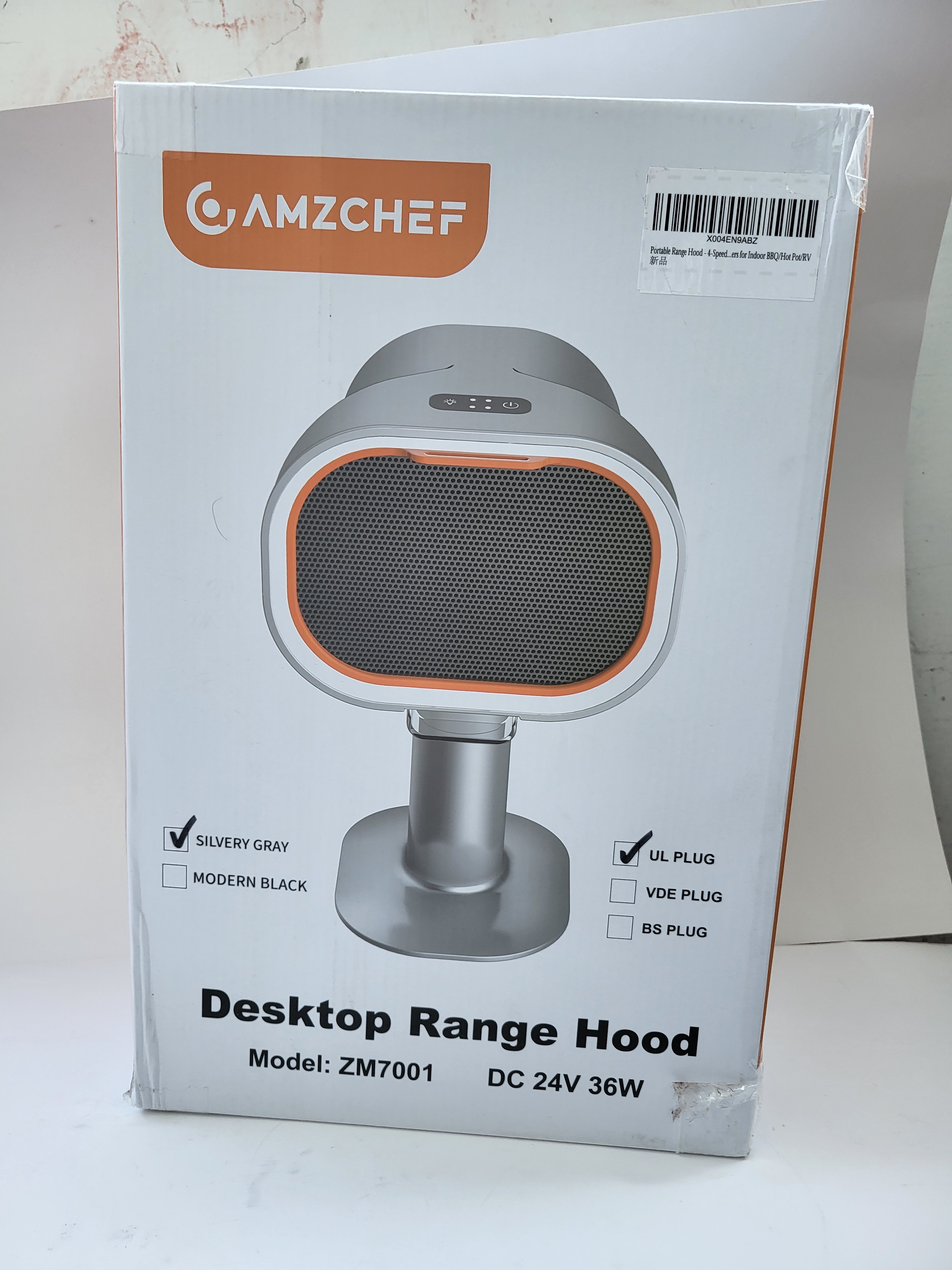 AMZCHEF ZM7001 Portable Desktop Range Hood – 4-Speed Exhaust Fan