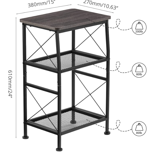 3-tier storage shelf