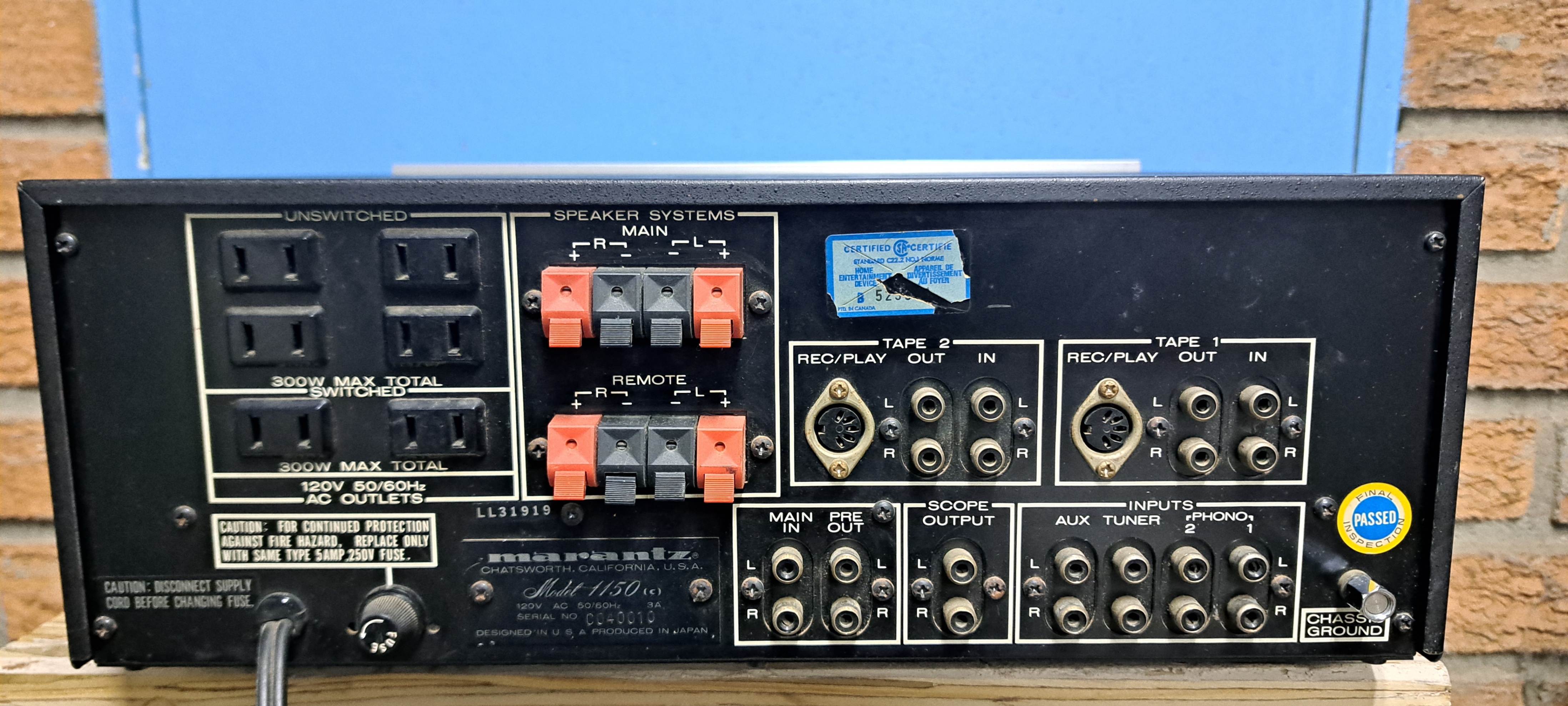 Marantz 1150 Console Stereo  Amplifier - photo 2