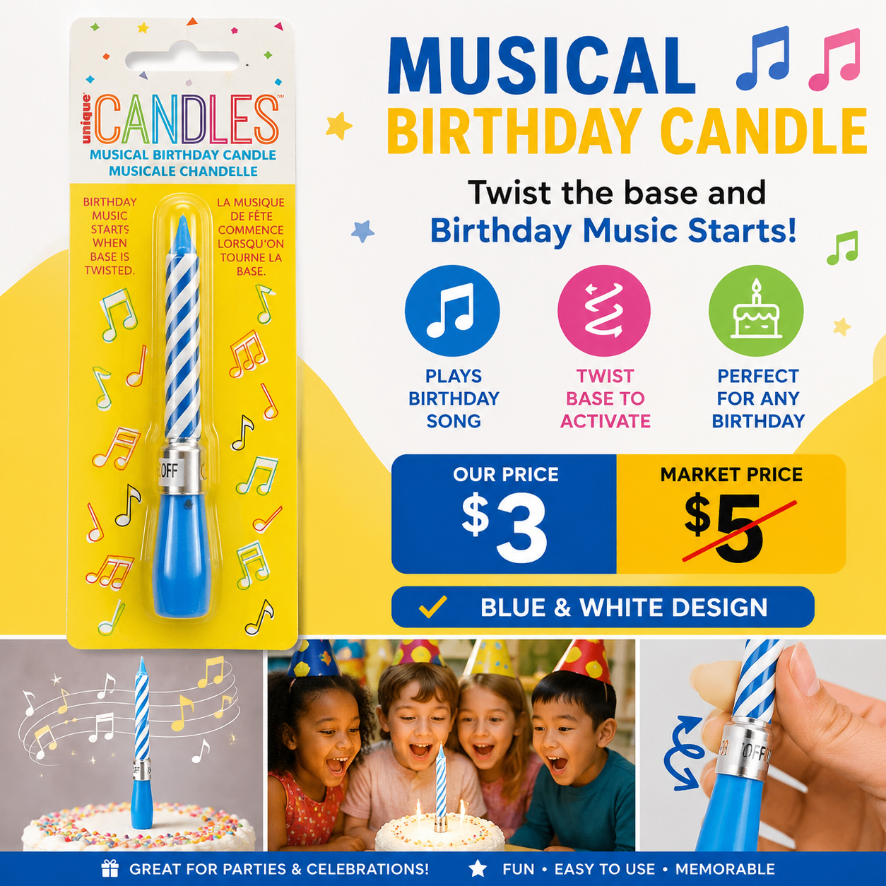 Musical Birthday Candle | Plays Happy Birthday Song | - photo 3