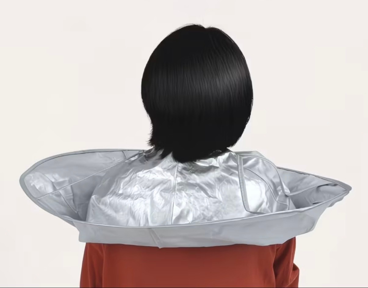 Foldable Hair Cutting Cape with Hair Catcher – Silver