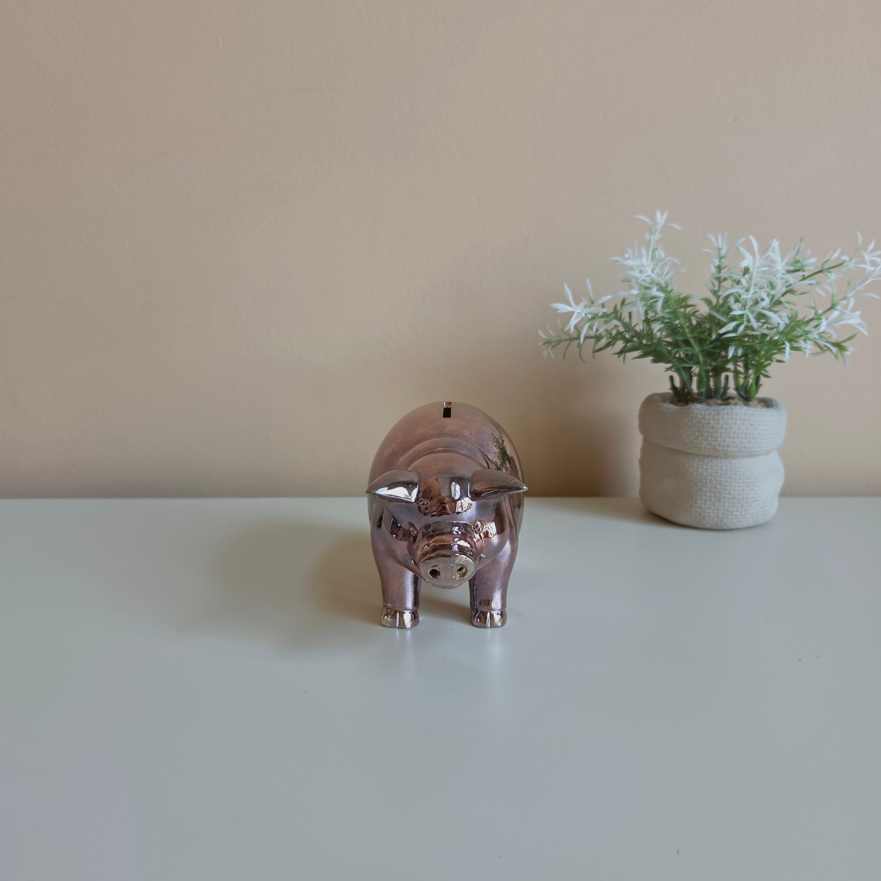 Reed & Barton - Pink Silverplate Piggy Coin Bank - Pre-Loved! 🐷