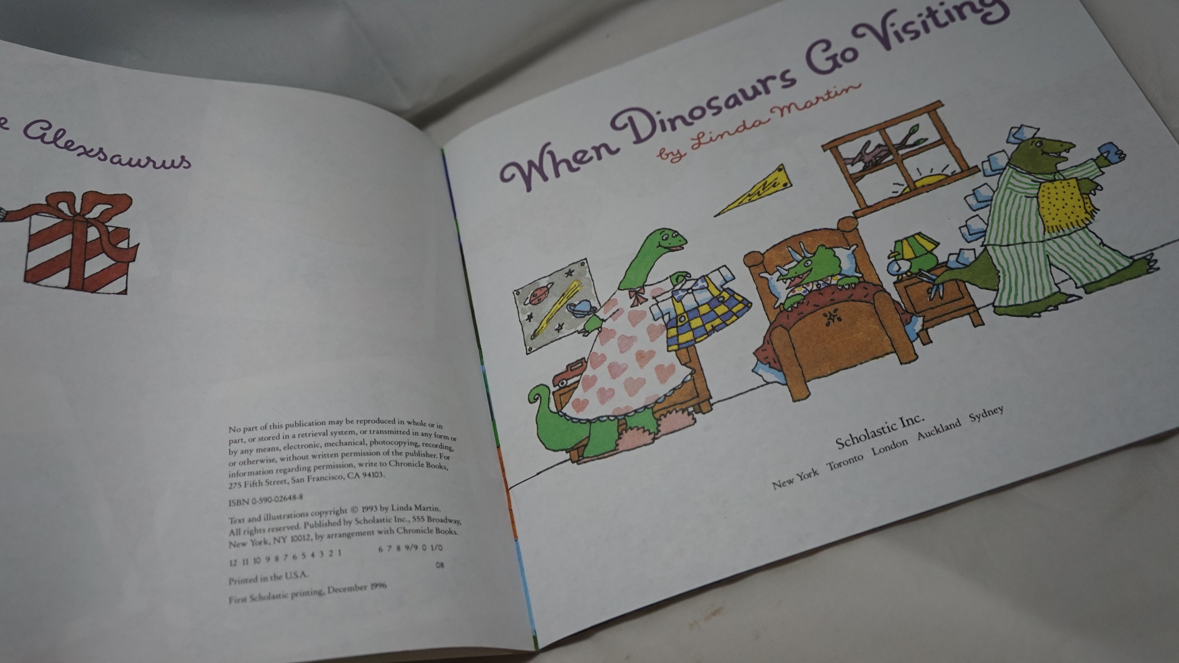 When Dinosaurs Go Visiting Linda Martin Scholastic Picture Book - photo 3