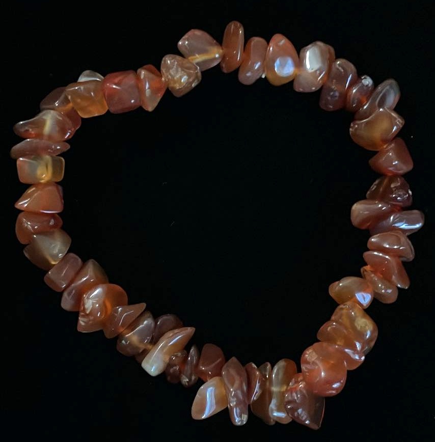 Carnelian Gemstone Chip Stretch Bracelet