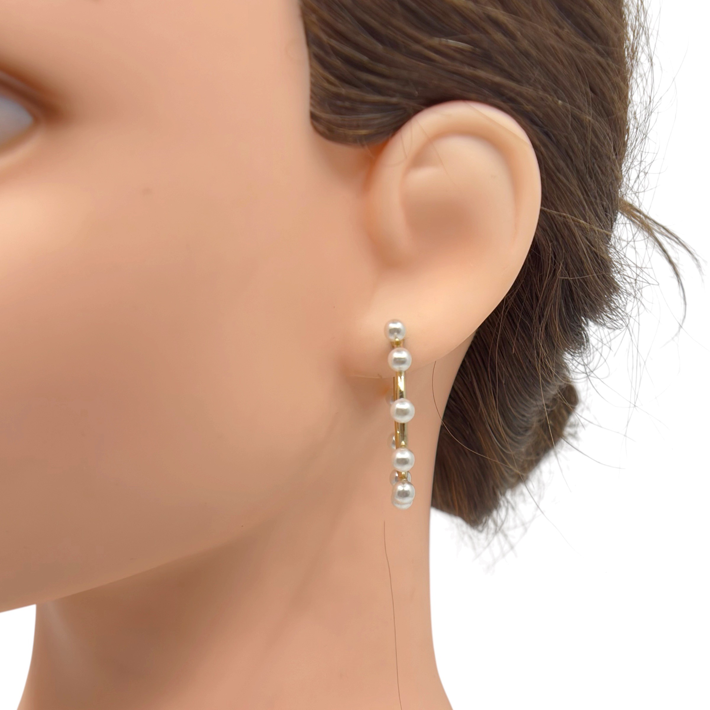 Banana Republic Gold tone pearl hoop earrings - photo 5