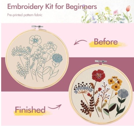 4 Pack Embroidery Kit for Beginners - photo 2