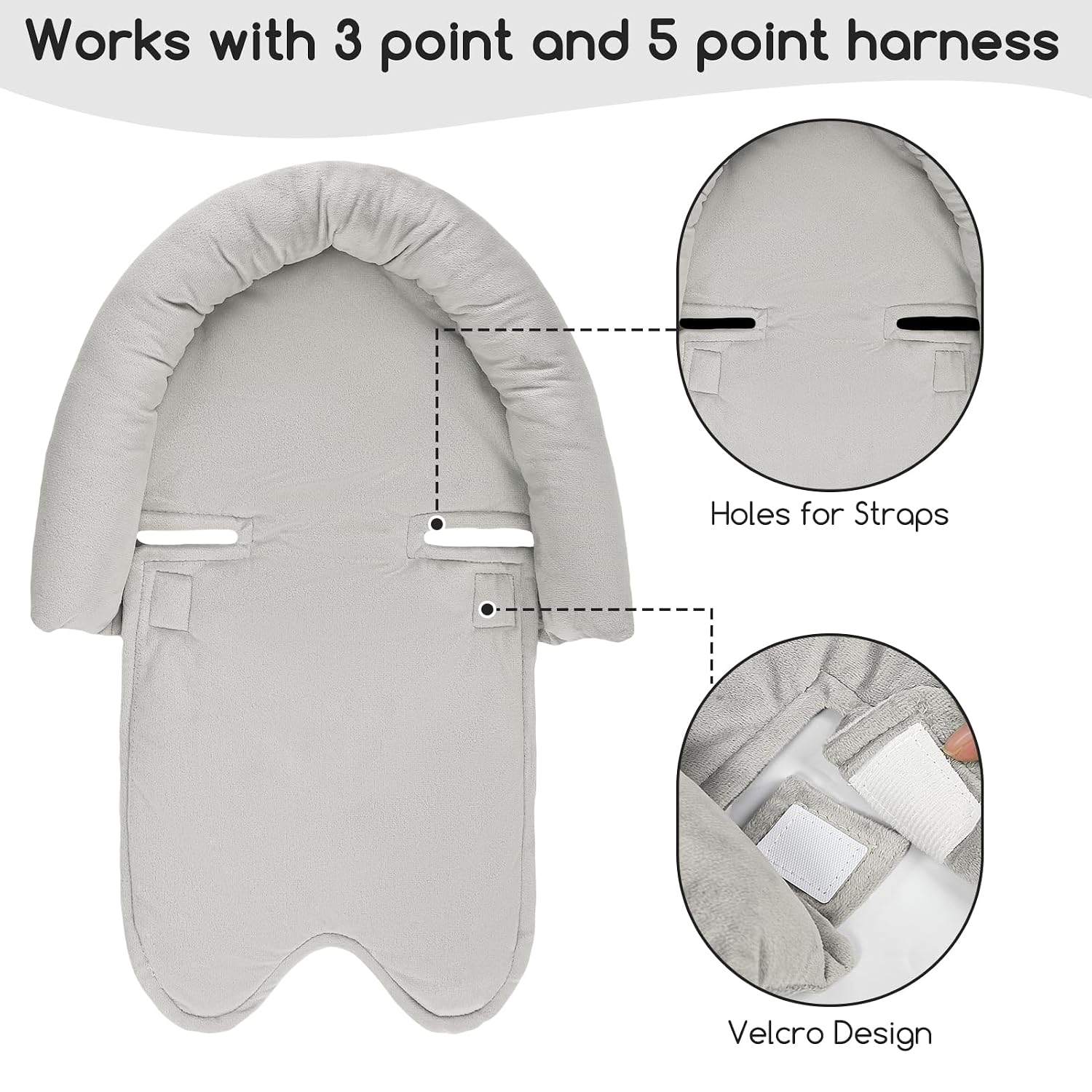 NEW~ Grey Infant Car Seat Head Support Insert - photo 2