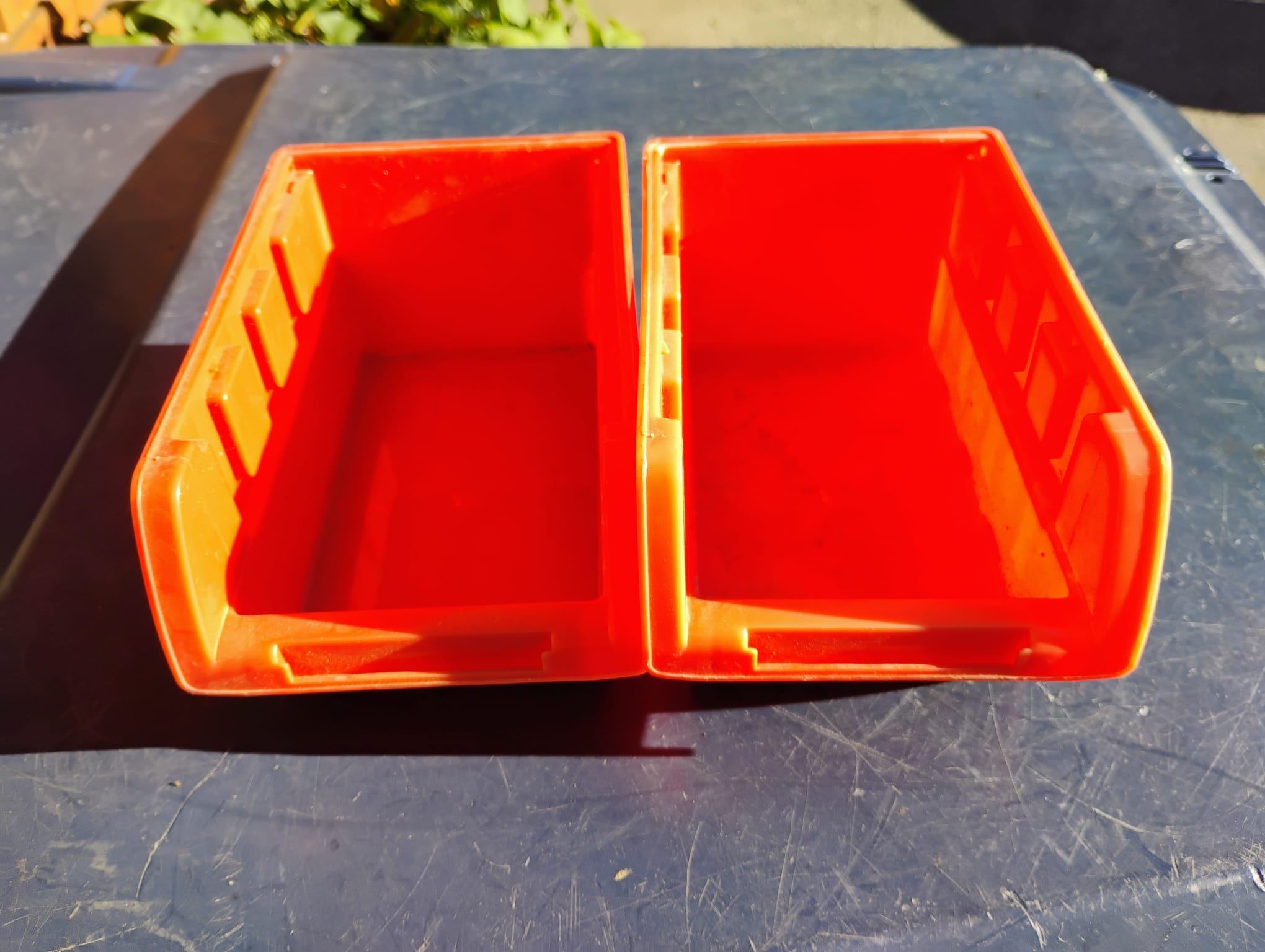 LOT of 60 Tool Organizer, Hardware Storage, Orange Bins