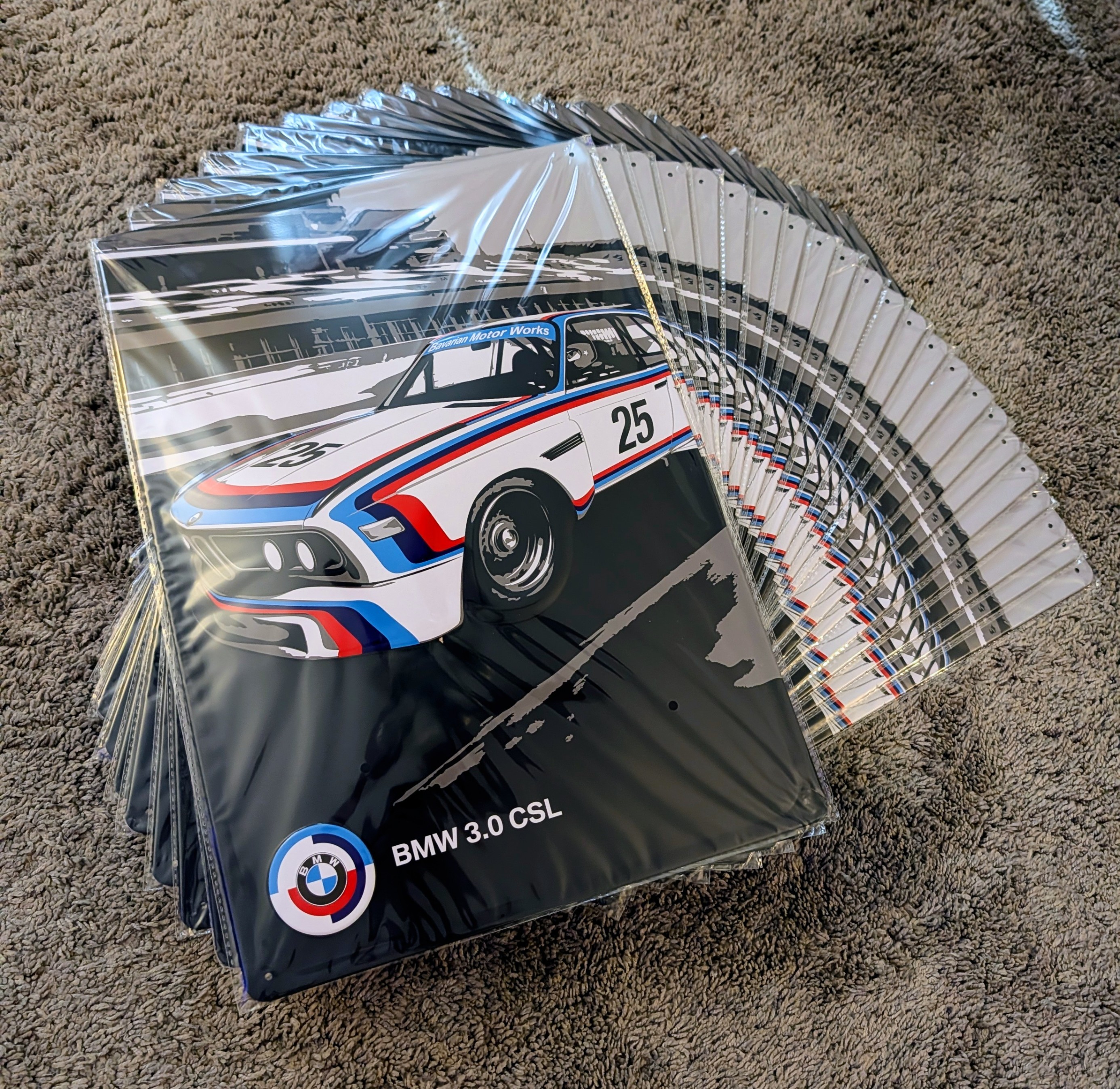 LOT OF 20 Genuine BMW Motorsport 3.0 CSL Heritage Metal Signs