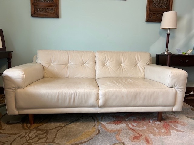 White leather sofa