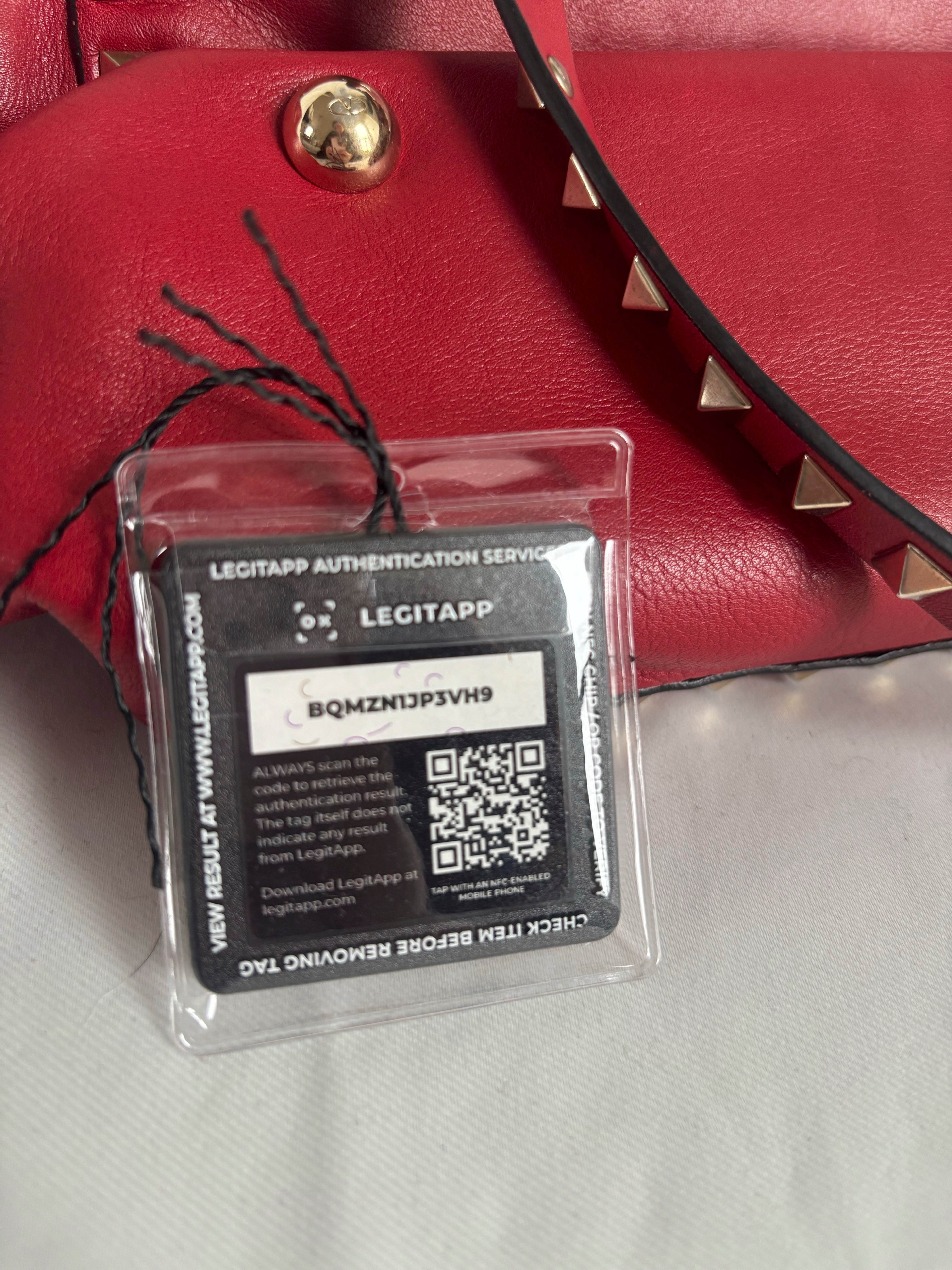Authentic Valentino Red Rock Stud Tote Bag - photo 5