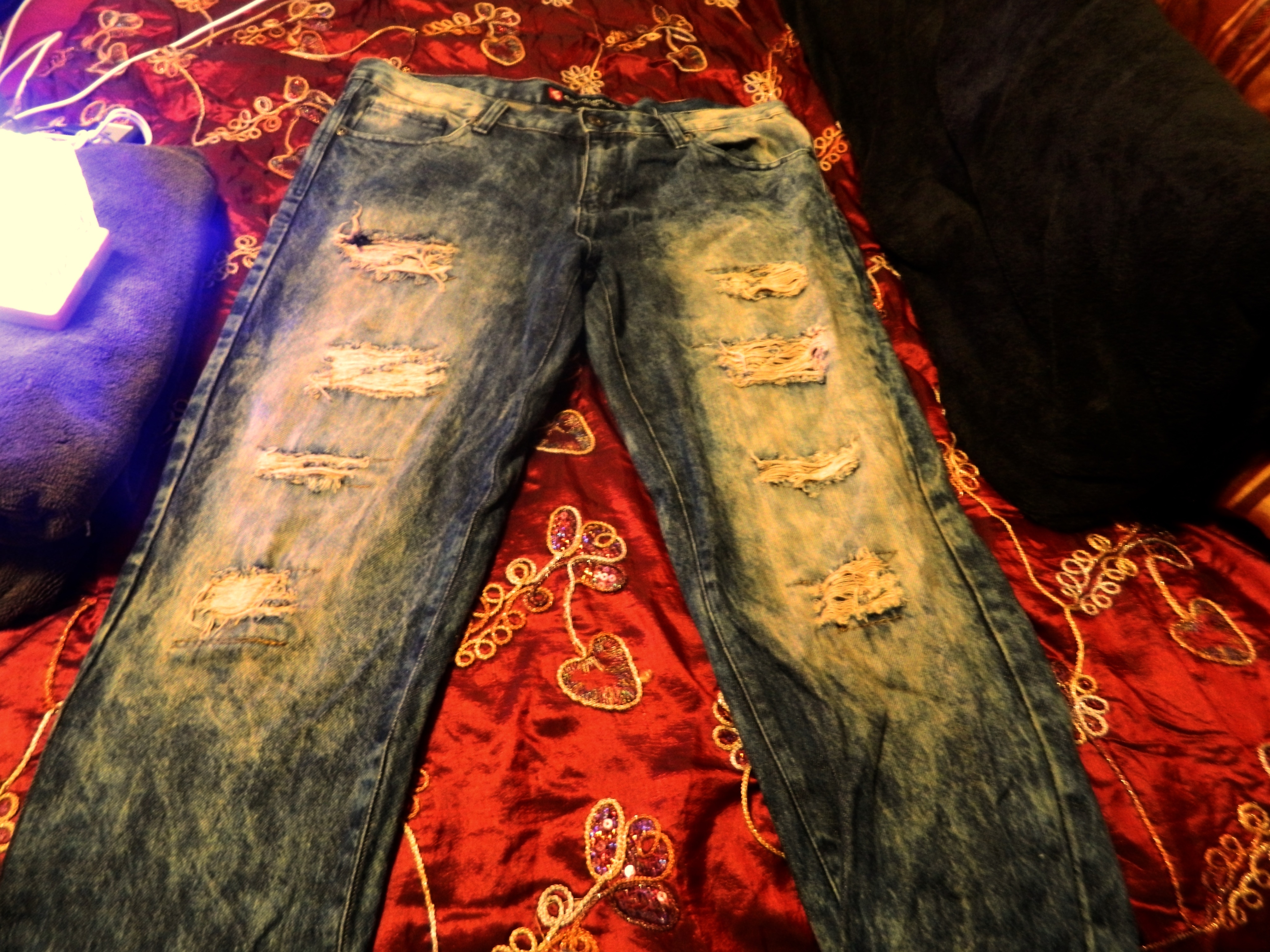 Southpole Mens Distressed ripped Vintage Slim Denim Jeans 30x30