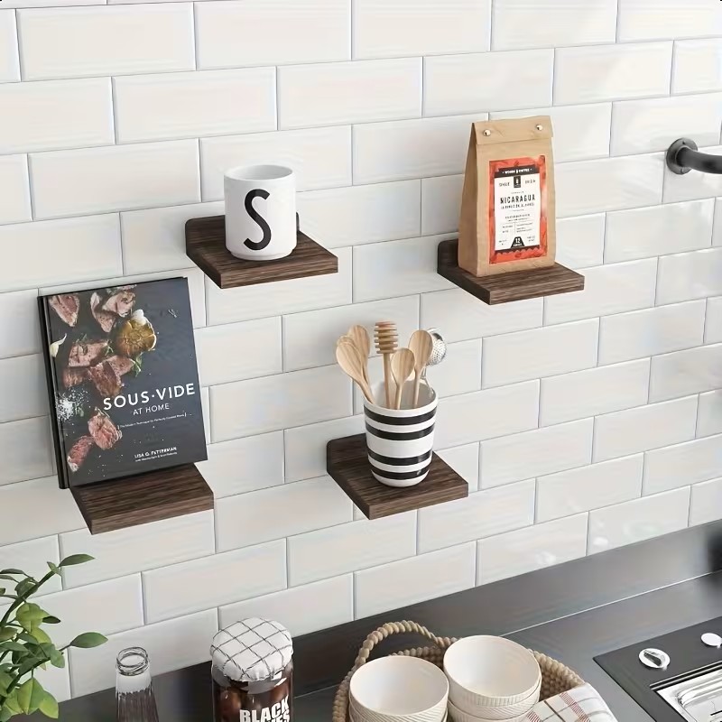 Small Floating Shelves in Rustic Wood (4 pcs.) - photo 2