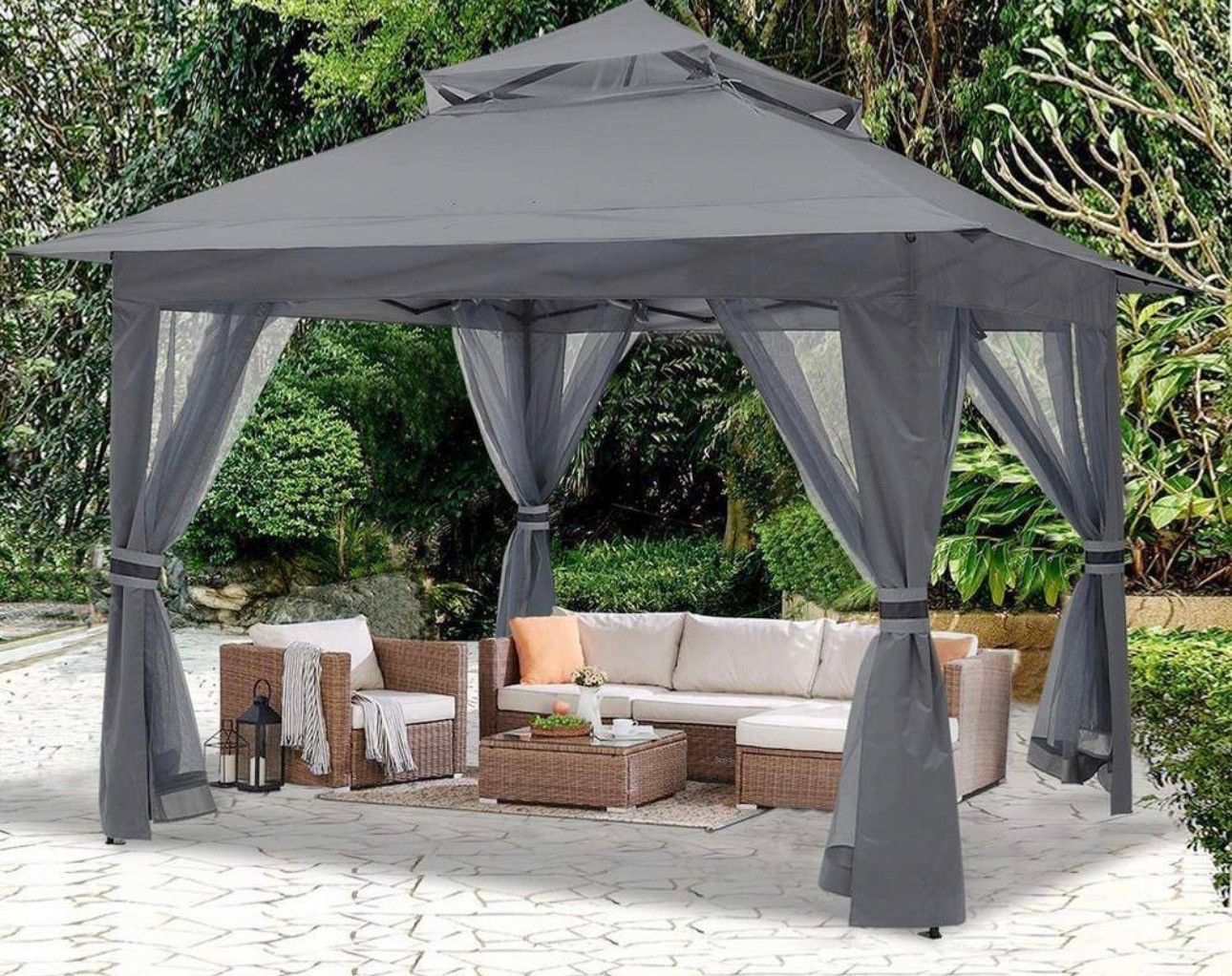 Pop Up Patio Gazebo 13x13" Mosquito Netting Tent Outdoor UV Pro - photo 2