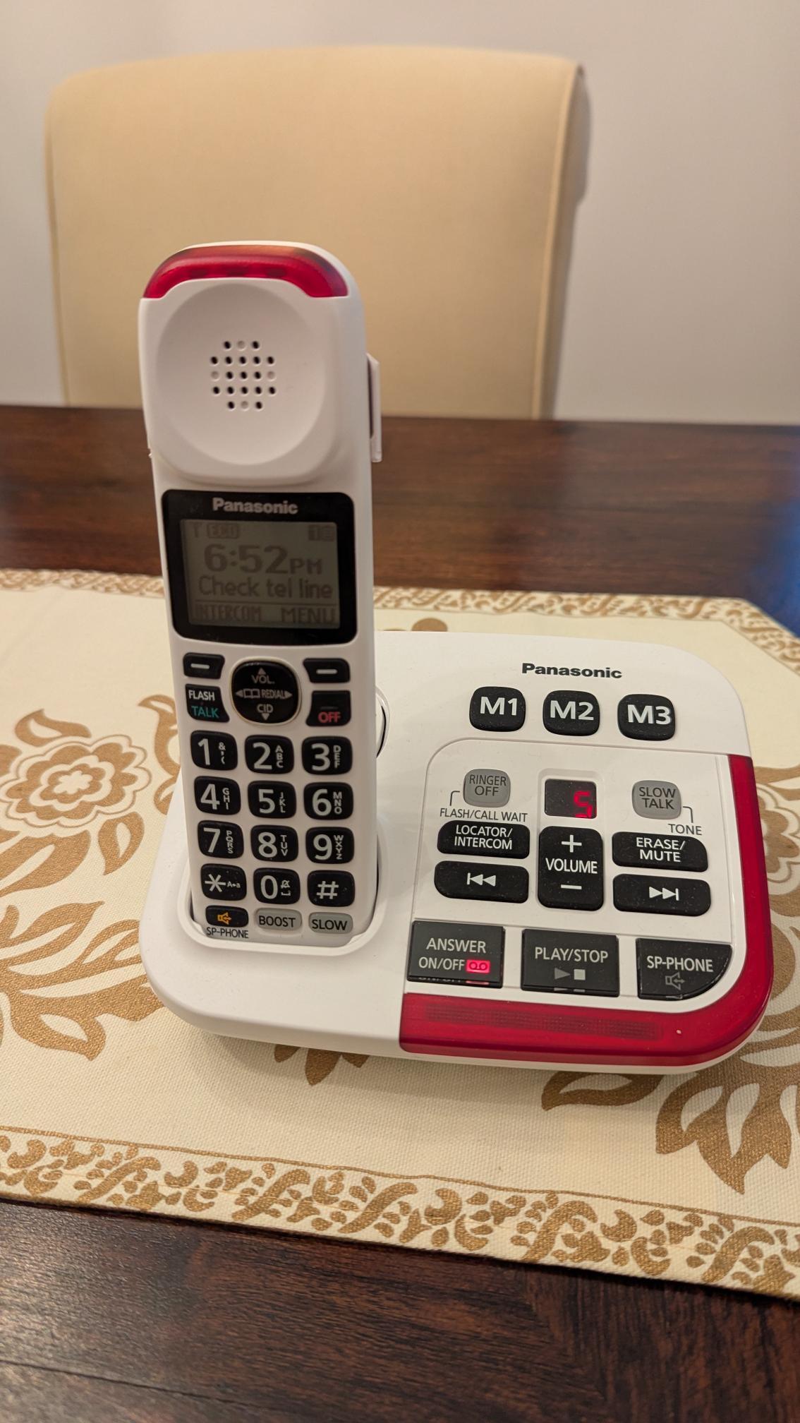 Panasonic Amplified Phone – Helps people with hearing loss.