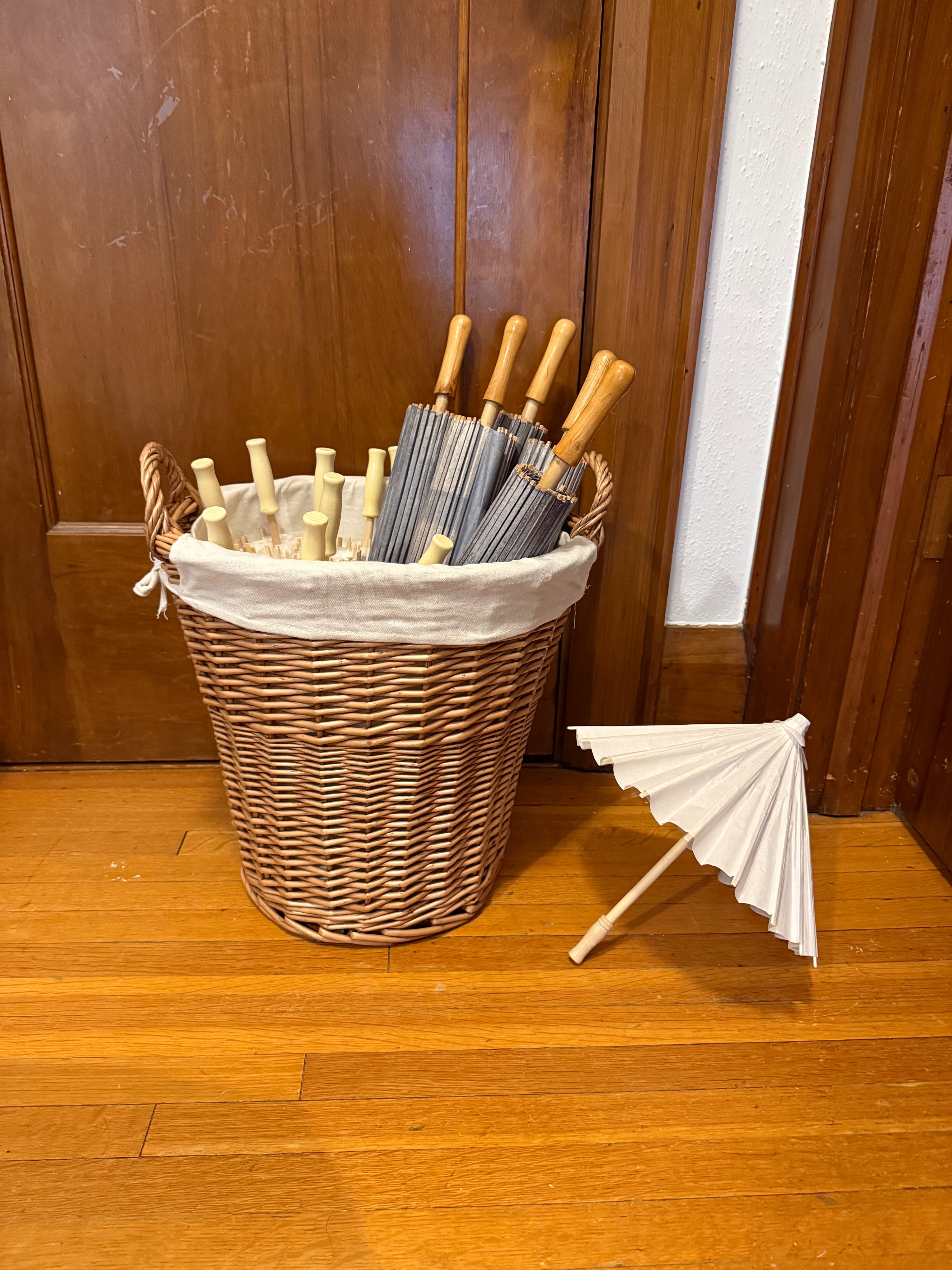 Set of Paper Umbrellas in Wicker Basket - photo 5